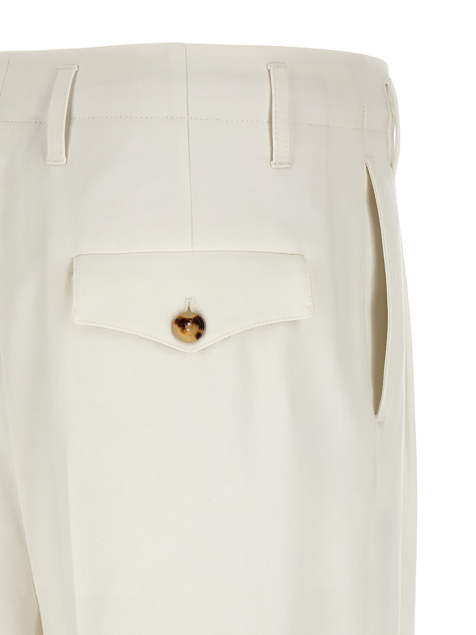Brunello Cucinelli White Cotton Casual Pants - Artisanal Elegance