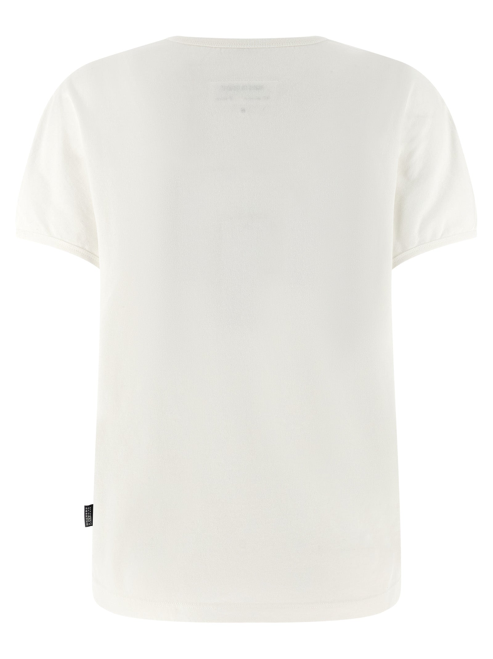 Elevate your style with the MM6 Maison Margiela White Cotton T-Shirt, a masterpiece of artisanal elegance crafted in Italy, perfect for the discerning fashion lover.