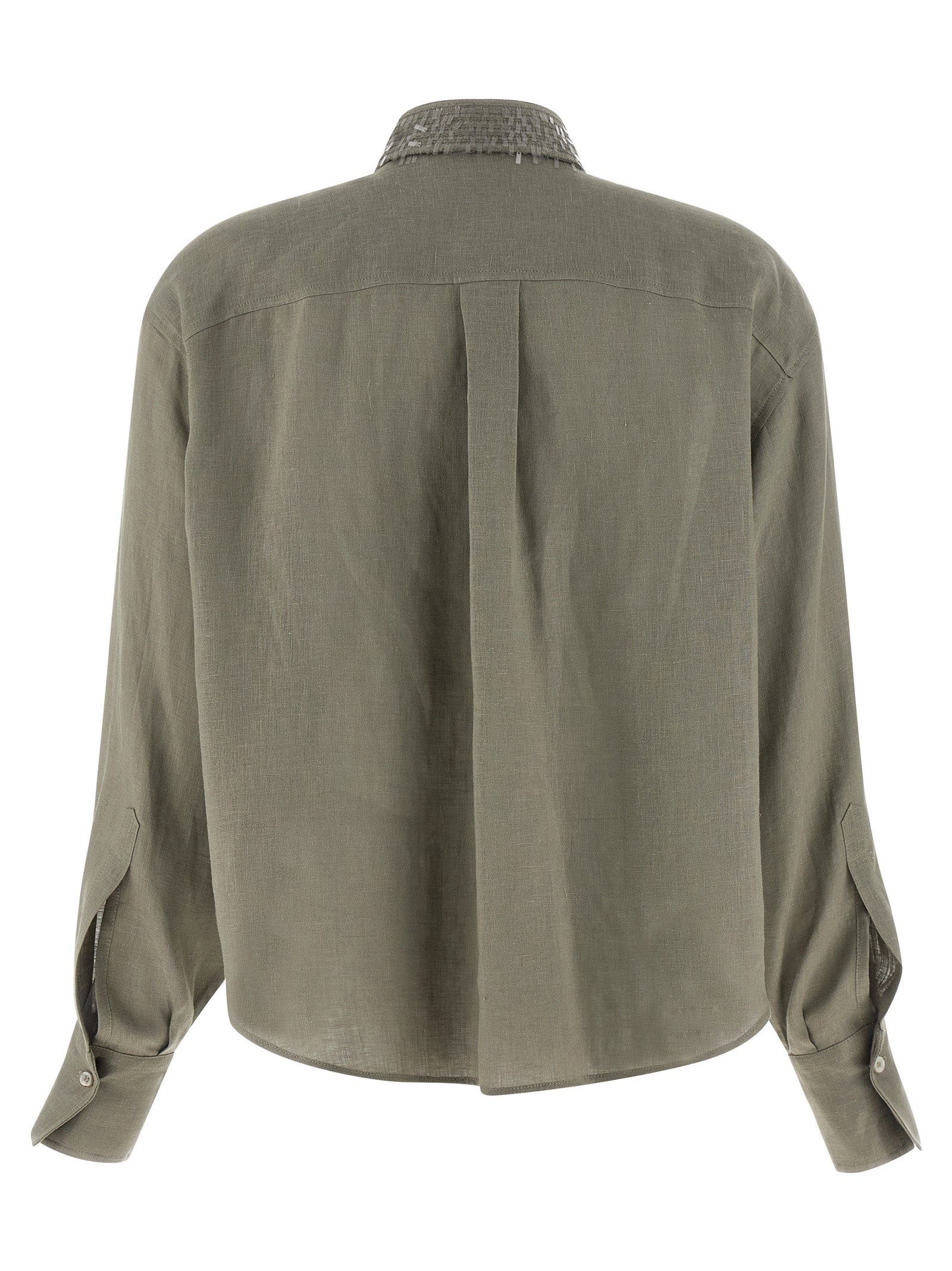 Brunello Cucinelli Bicolor Linen Blouse – Artisan Luxury Couture
