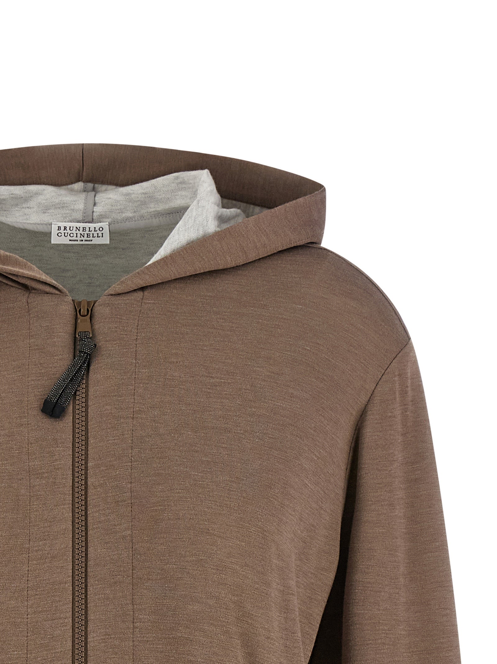 Brunello Cucinelli Brown Cotton Hoodie – Luxurious Couture Elegance