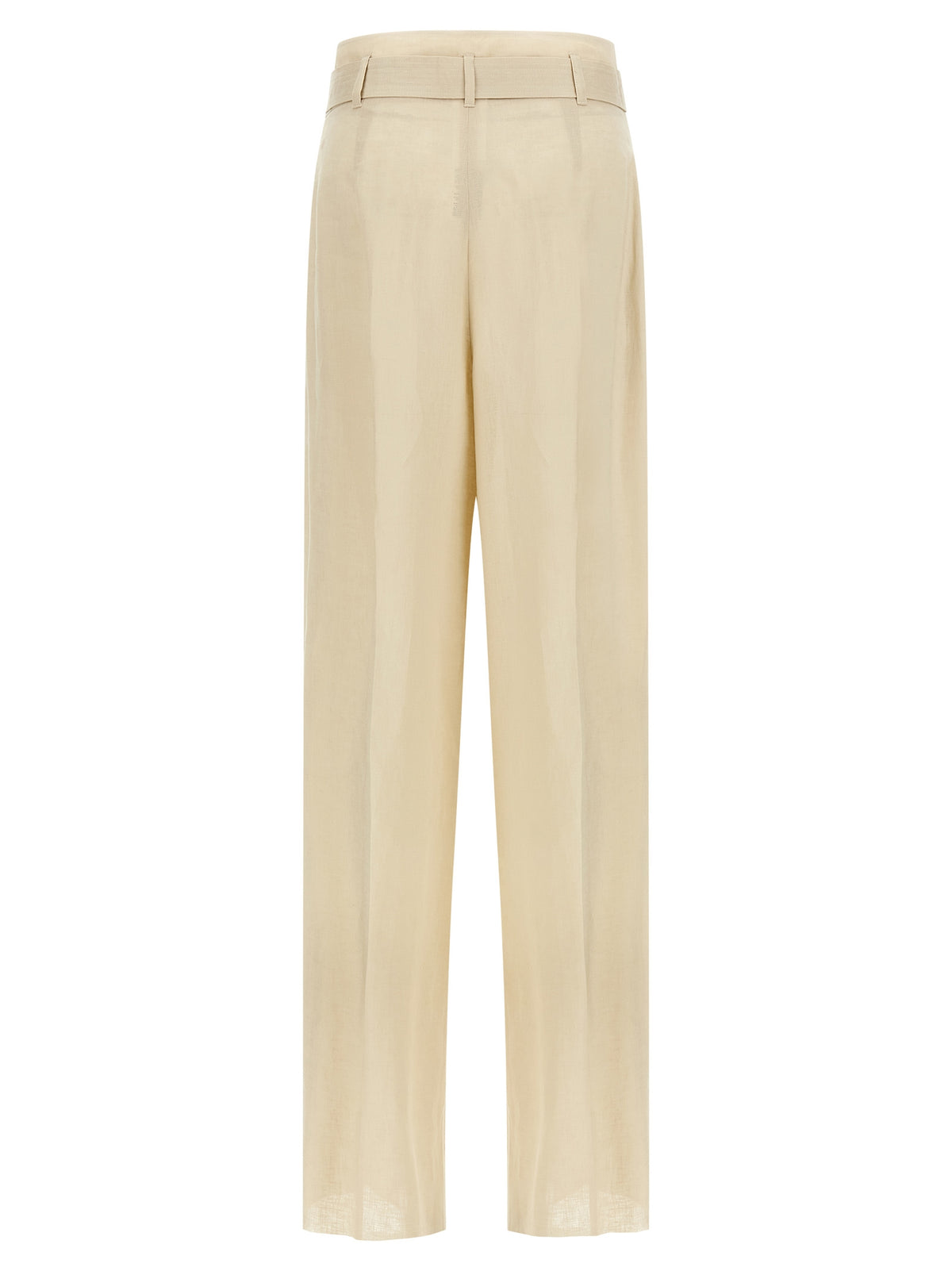 Max Mara Beige Linen Casual Pants - Artisanal Elegance Awaits