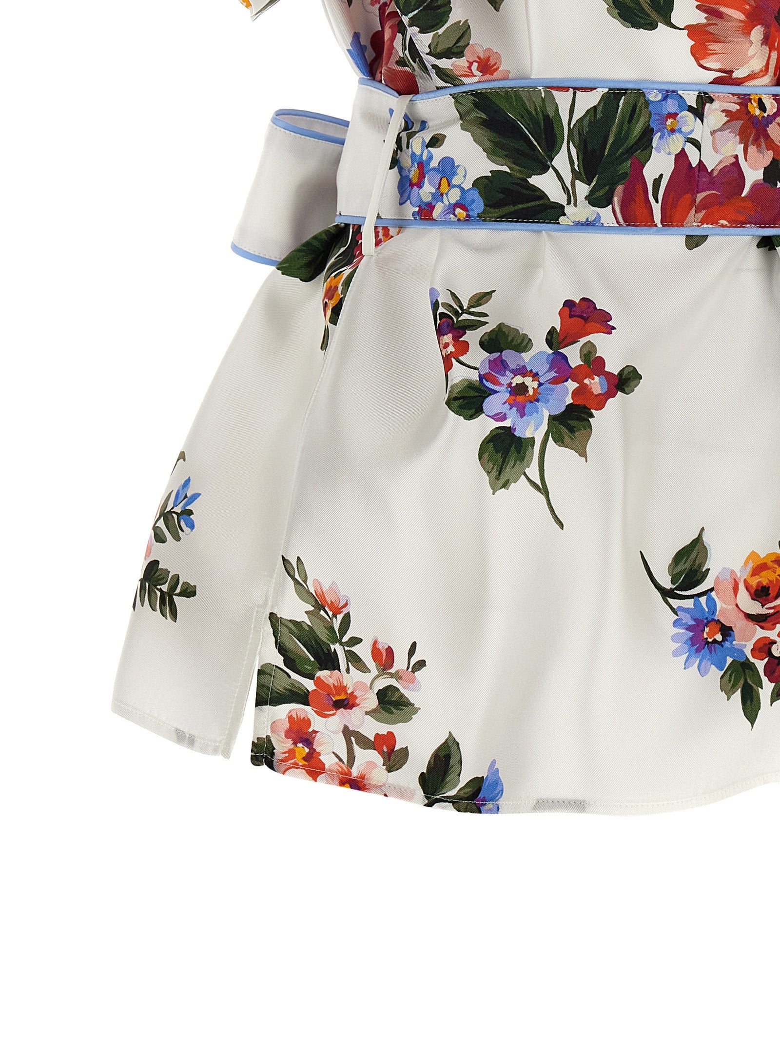 Dolce & Gabbana White Silk Blouse - Exquisite Floral Elegance