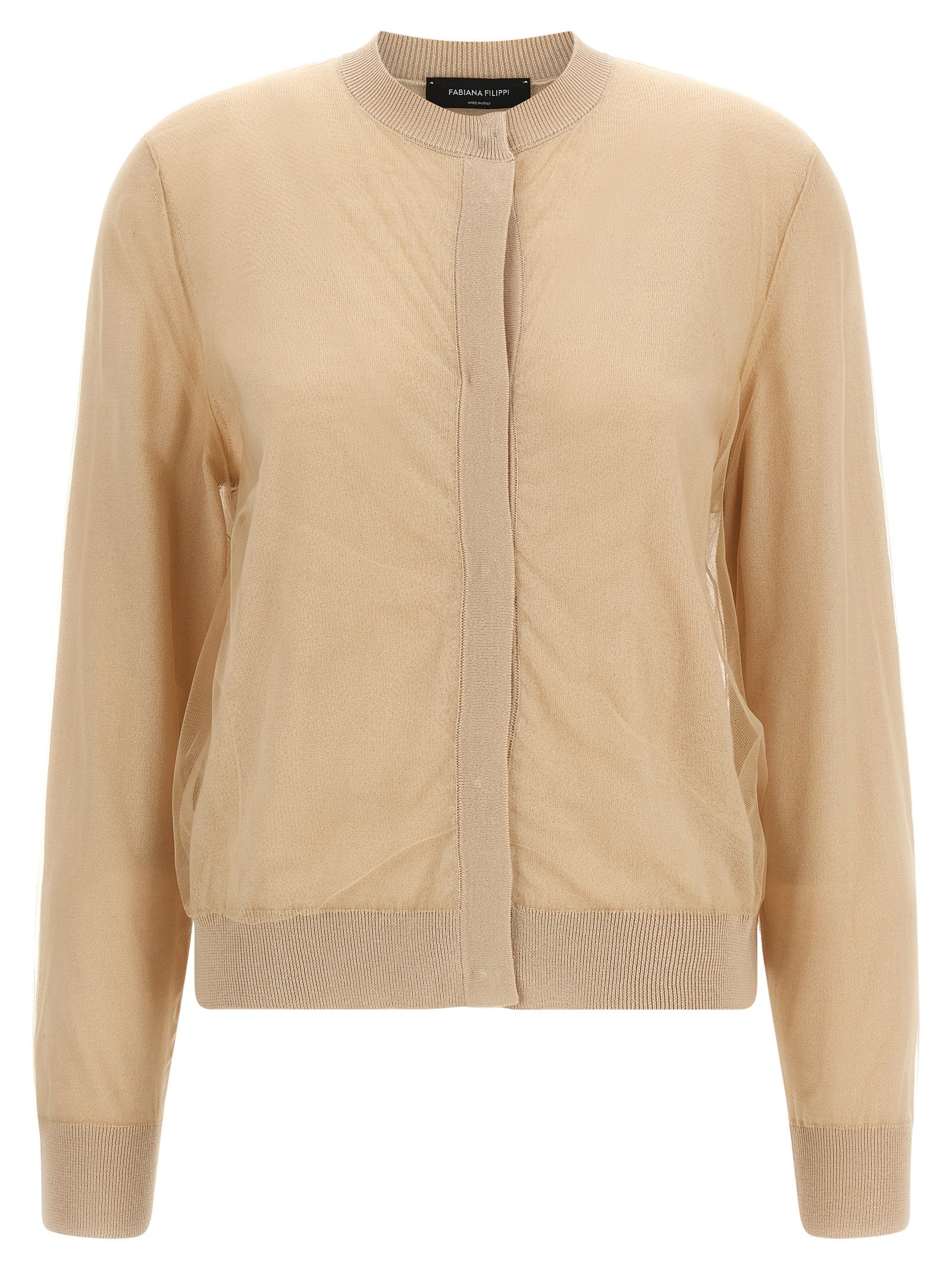 Indulge in the exquisite Fabiana Filippi Brown Virgin Wool Cardigan, a masterpiece of Italian craftsmanship that embodies timeless elegance and luxurious comfort.