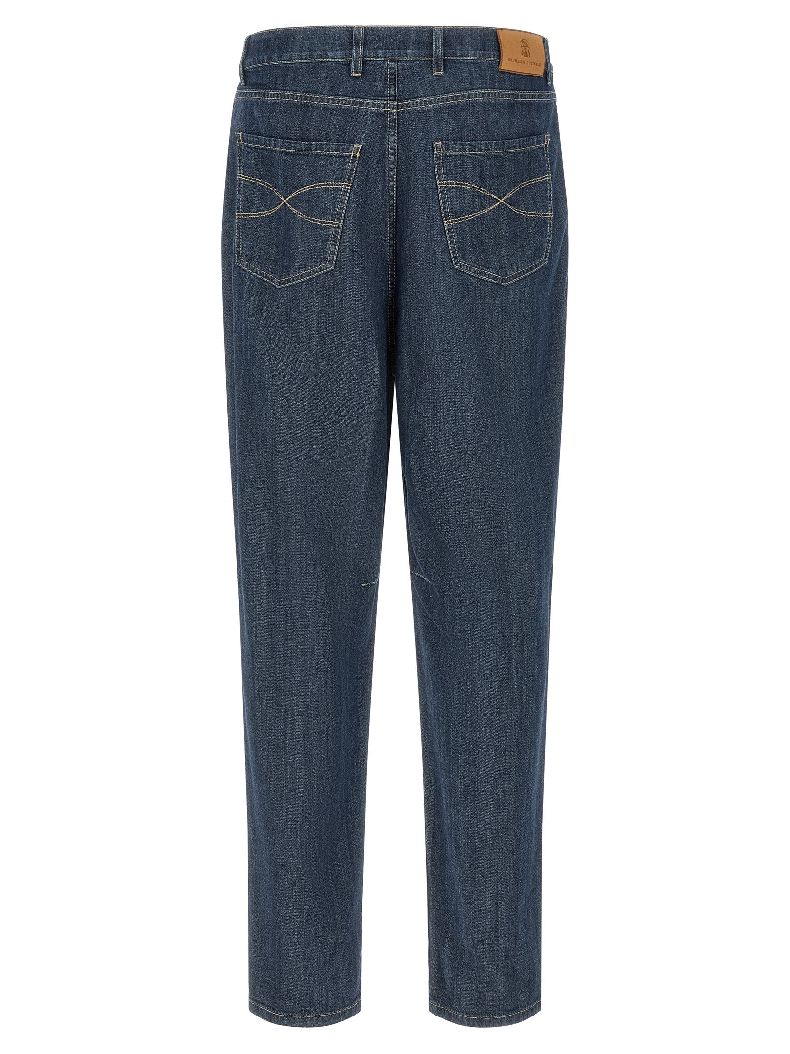 Indulge in the exquisite Brunello Cucinelli blue cotton straight-leg jeans, where artisanal craftsmanship meets timeless elegance, perfect for the discerning wardrobe.
