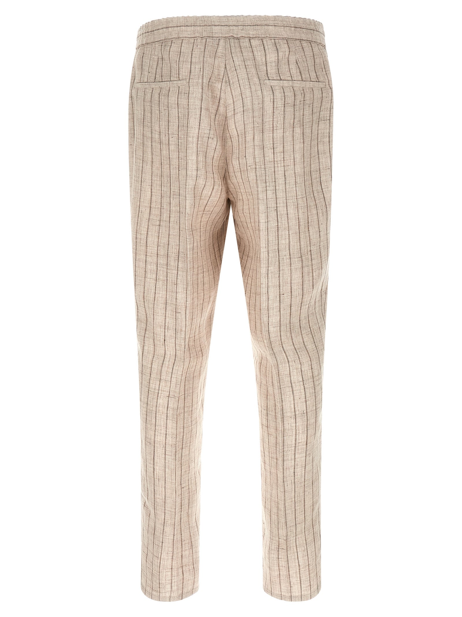 Brunello Cucinelli Beige Linen Casual Pants - Artisanal Luxury
