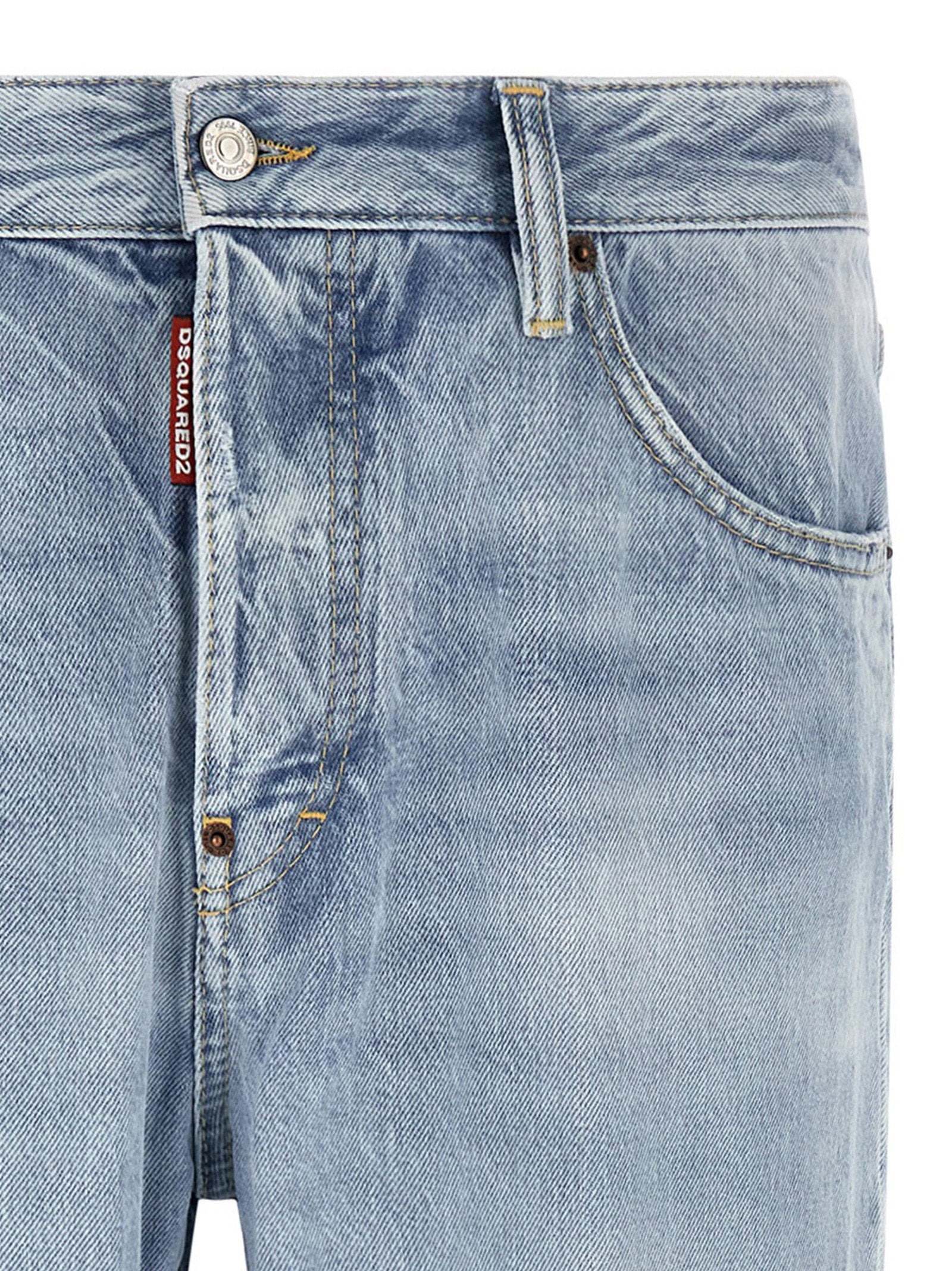 Dsquared² Blue Cotton Straight-Leg Jeans – Designer Luxury Denim