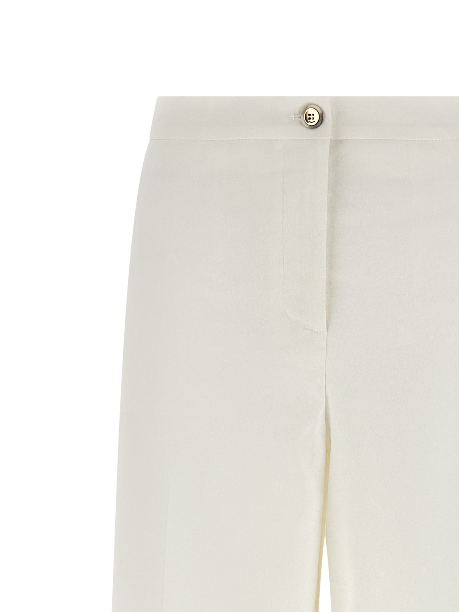 Elevate your wardrobe with PINKO's White Linen Casual Pants, a masterful blend of elegance and comfort, perfect for sophisticated occasions and effortless luxury.