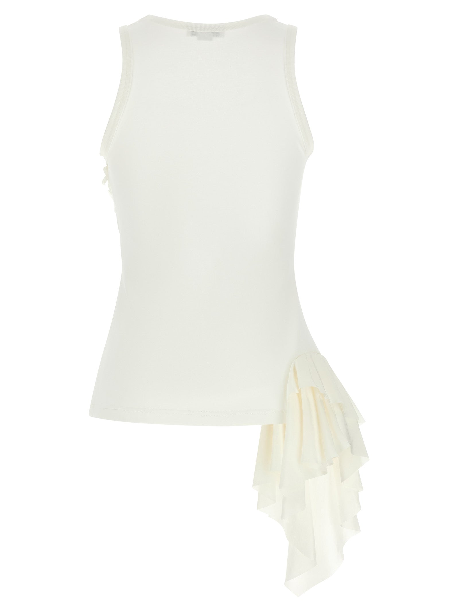 Alexander McQueen Cotton Tank Top - Couture Elegance in White