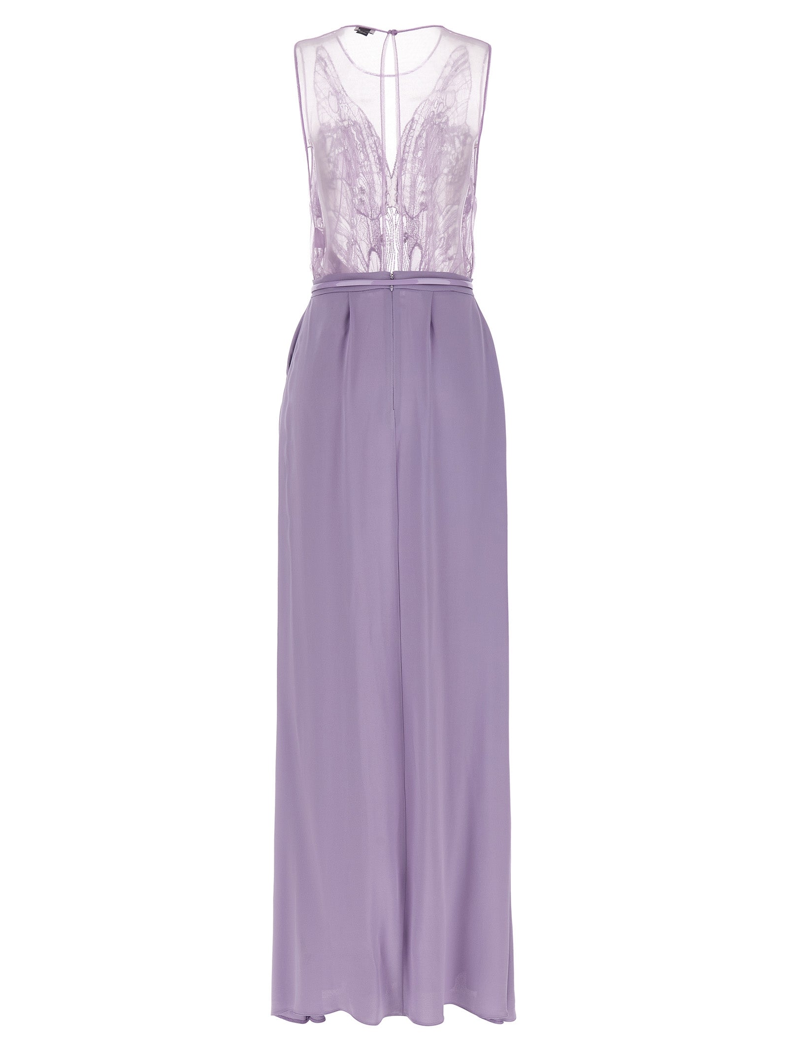 Elisabetta Franchi Purple Viscose Long Dress - Couture Elegance
