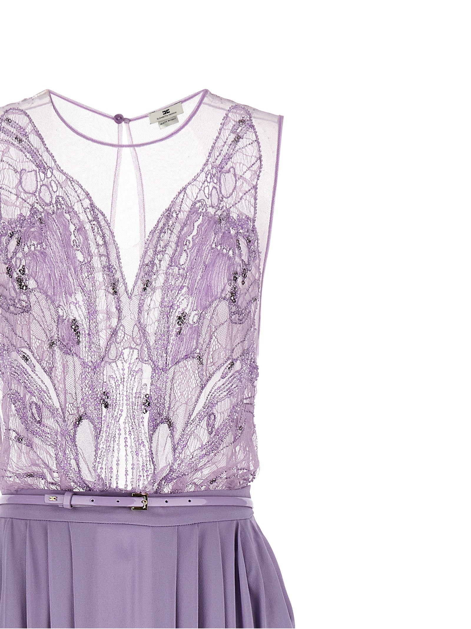 Elisabetta Franchi Purple Viscose Long Dress - Couture Elegance