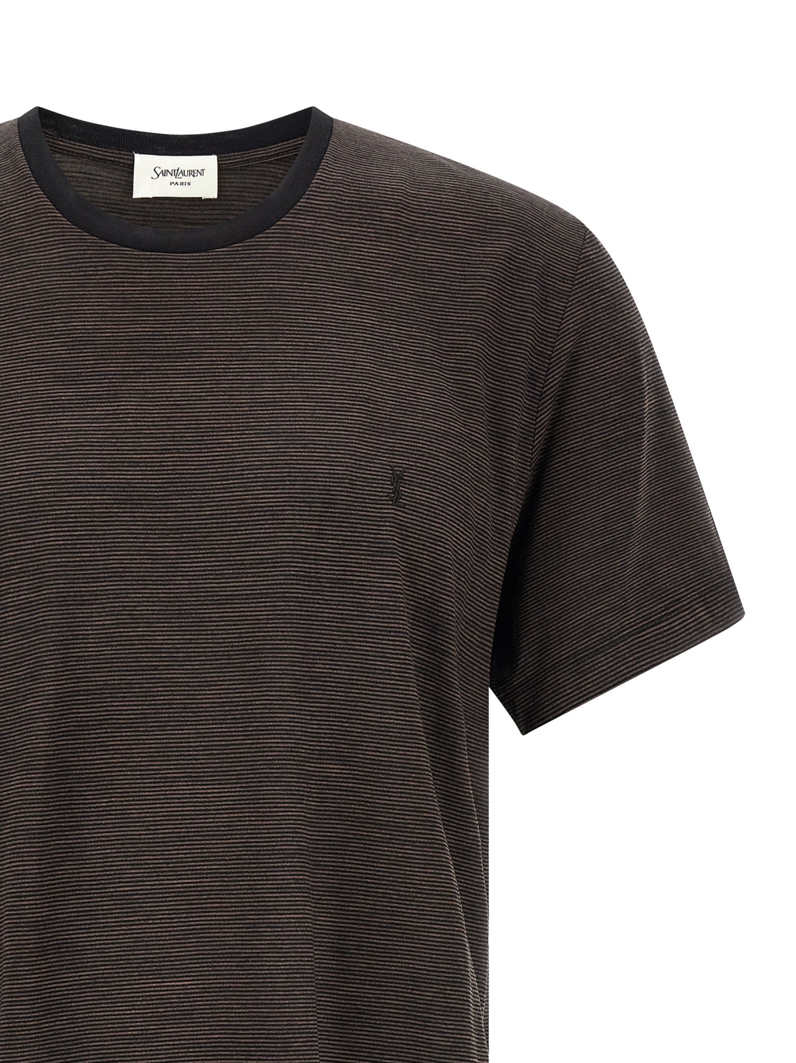 Elevate your wardrobe with the Saint Laurent Brown Wool T-Shirt, a luxurious blend of comfort and sophistication, perfect for the discerning connoisseur.
