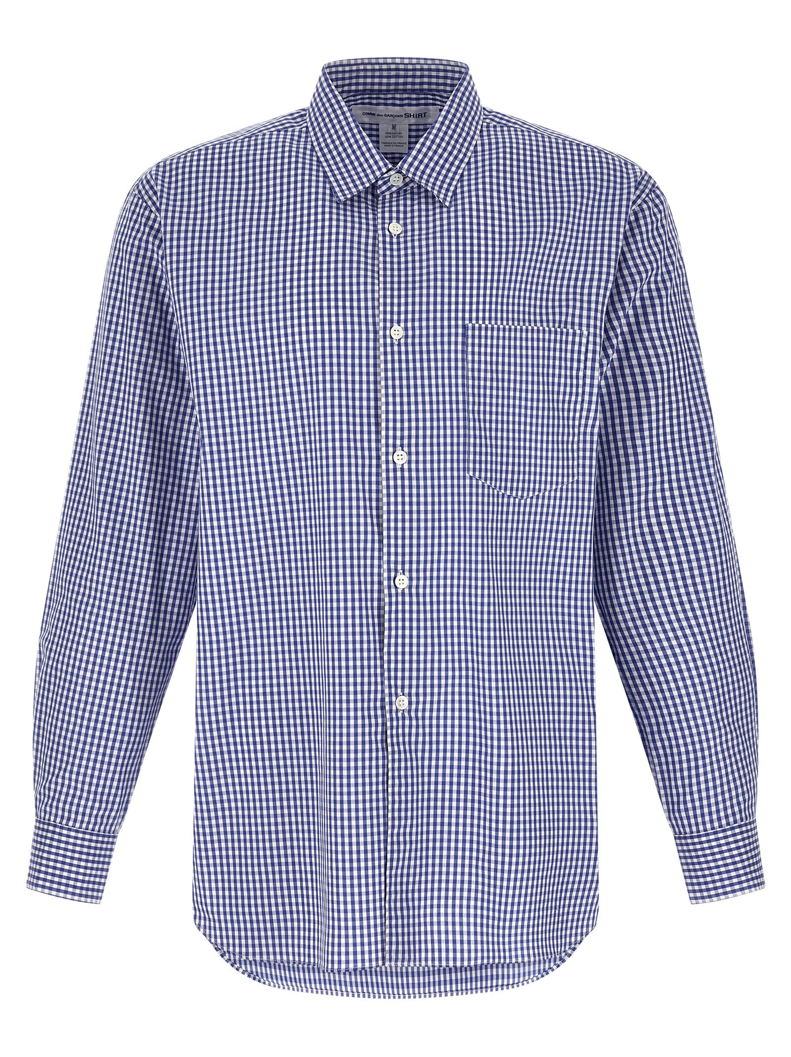Comme Des Garçons Blue Cotton Blouse - Designer Couture Elegance