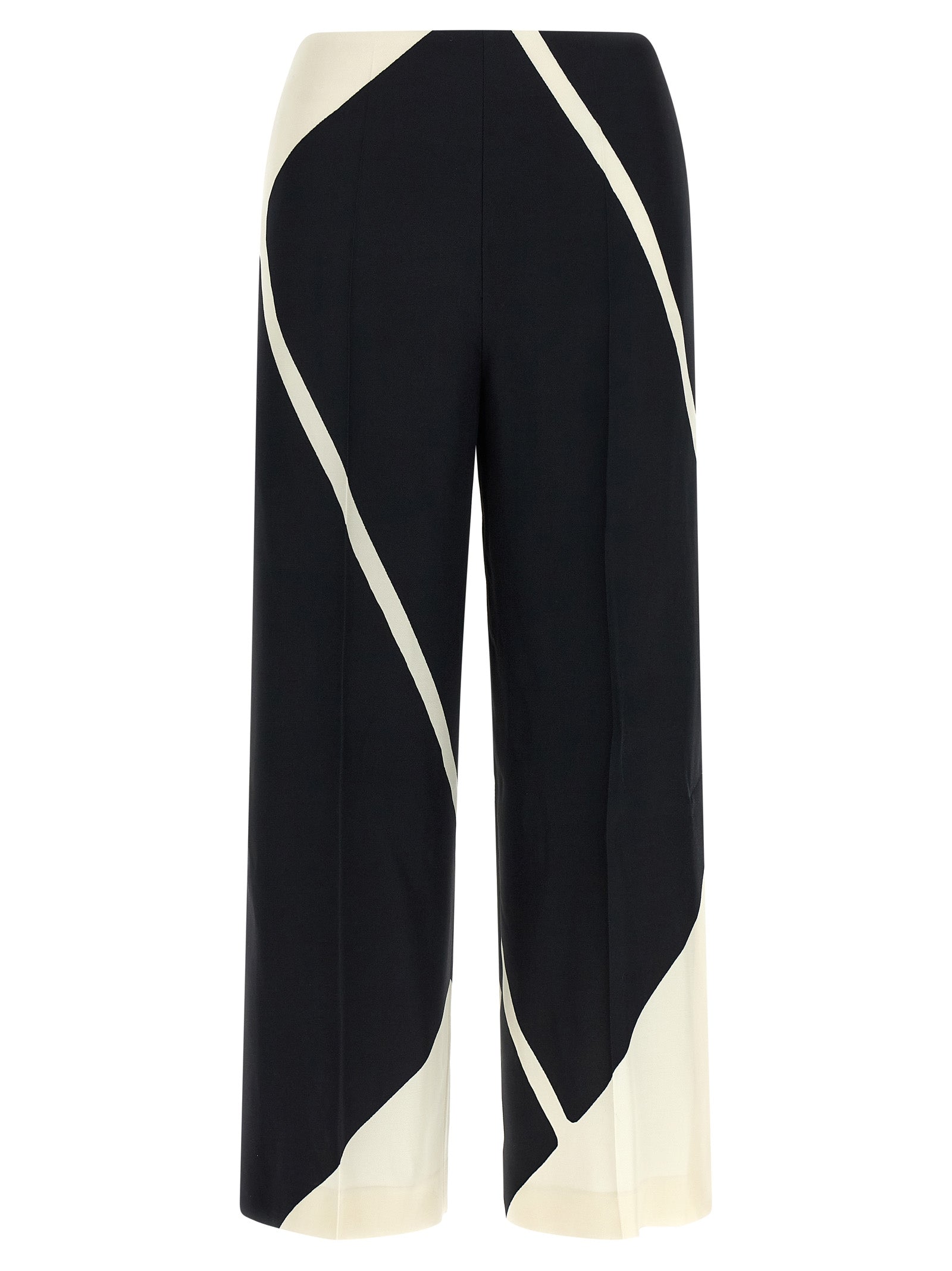 Alberta Ferretti Bicolor Viscose Casual Pants - Designer Couture