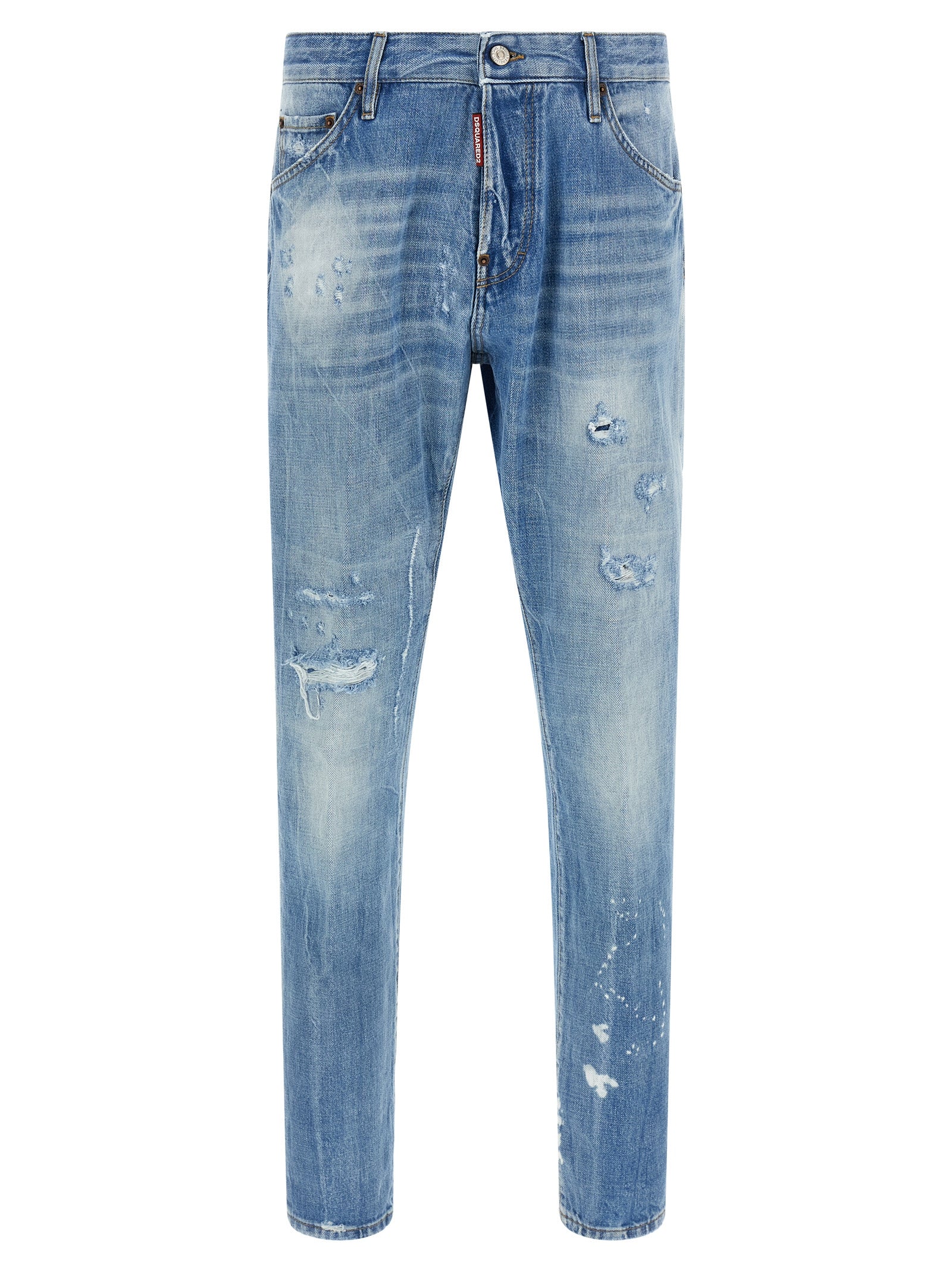 Dsquared² Blue Cotton Straight-Leg Jeans | Luxury Designer Couture