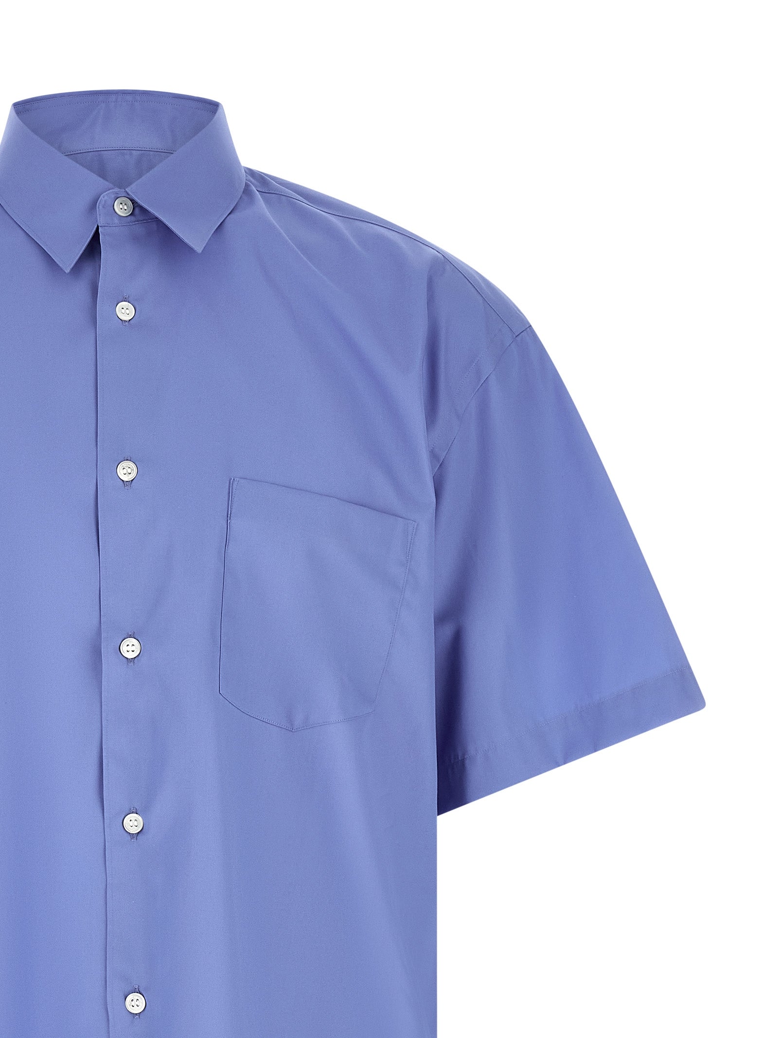 Comme Des Garçons Blue Cotton Blouse - Artisanal Luxury Fashion
