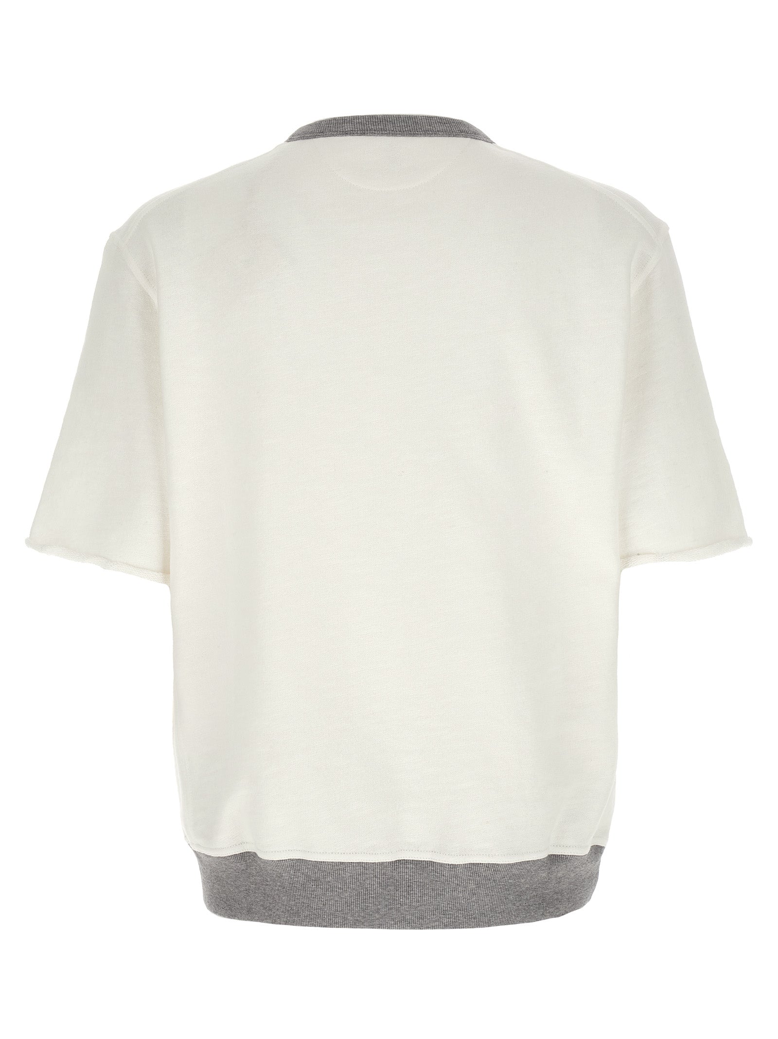 Brunello Cucinelli White Cotton Sweatshirt - Designer Luxury Couture