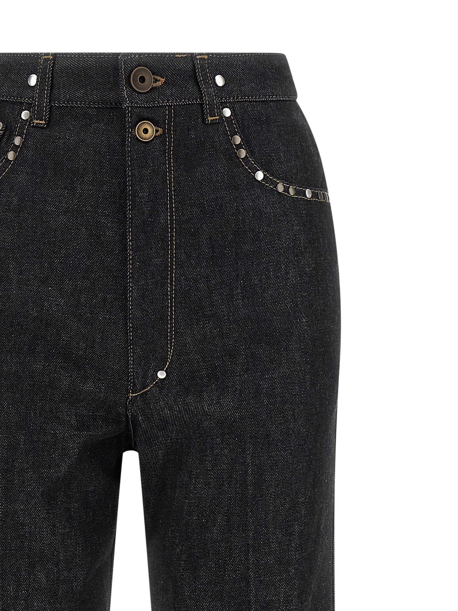 Indulge in Lemaire's Black High-Waisted Jeans, crafted from luxurious Italian cotton. Elevate your style with exquisite craftsmanship and timeless elegance.