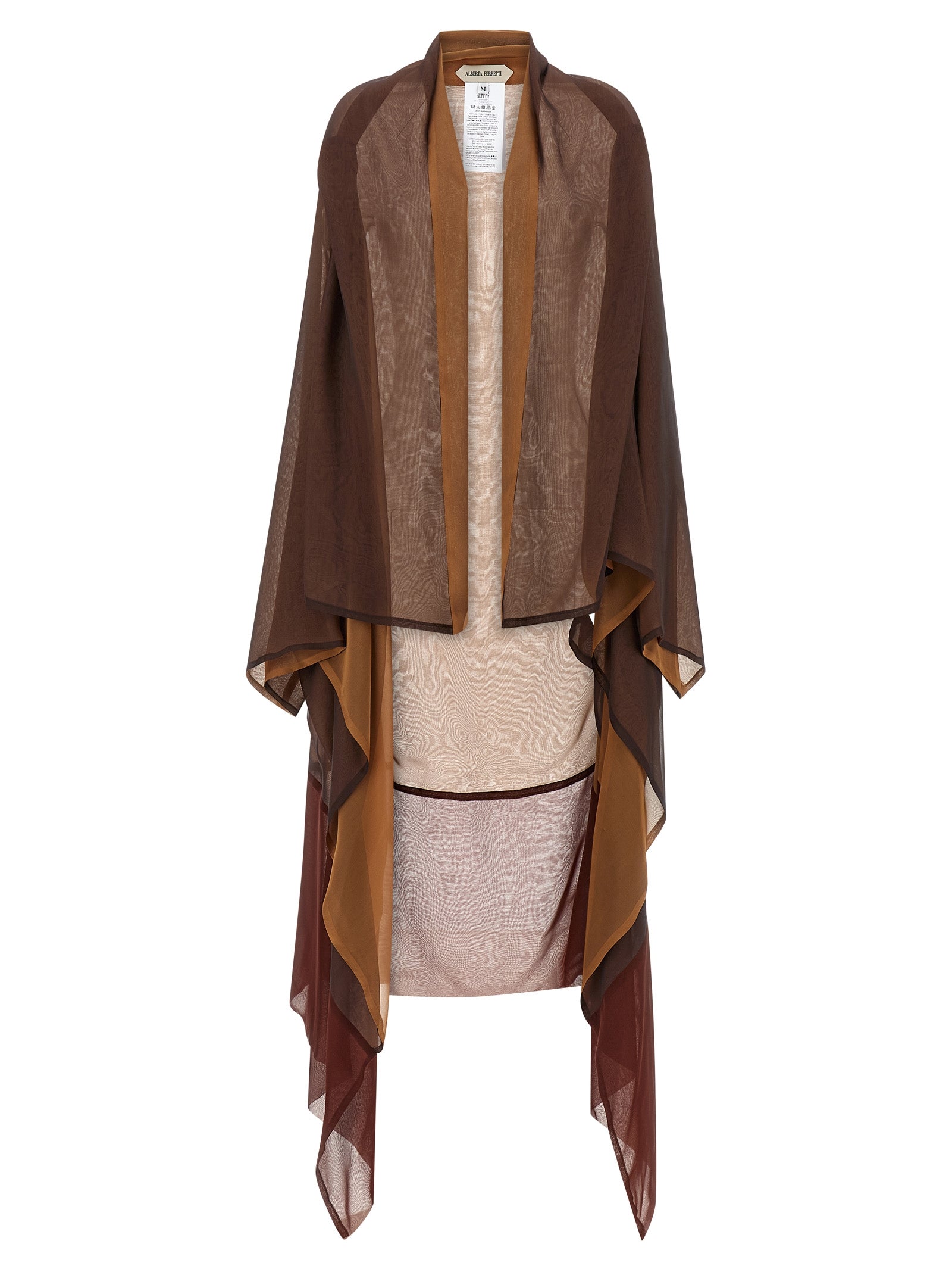 Alberta Ferretti Brown Silk Cardigan