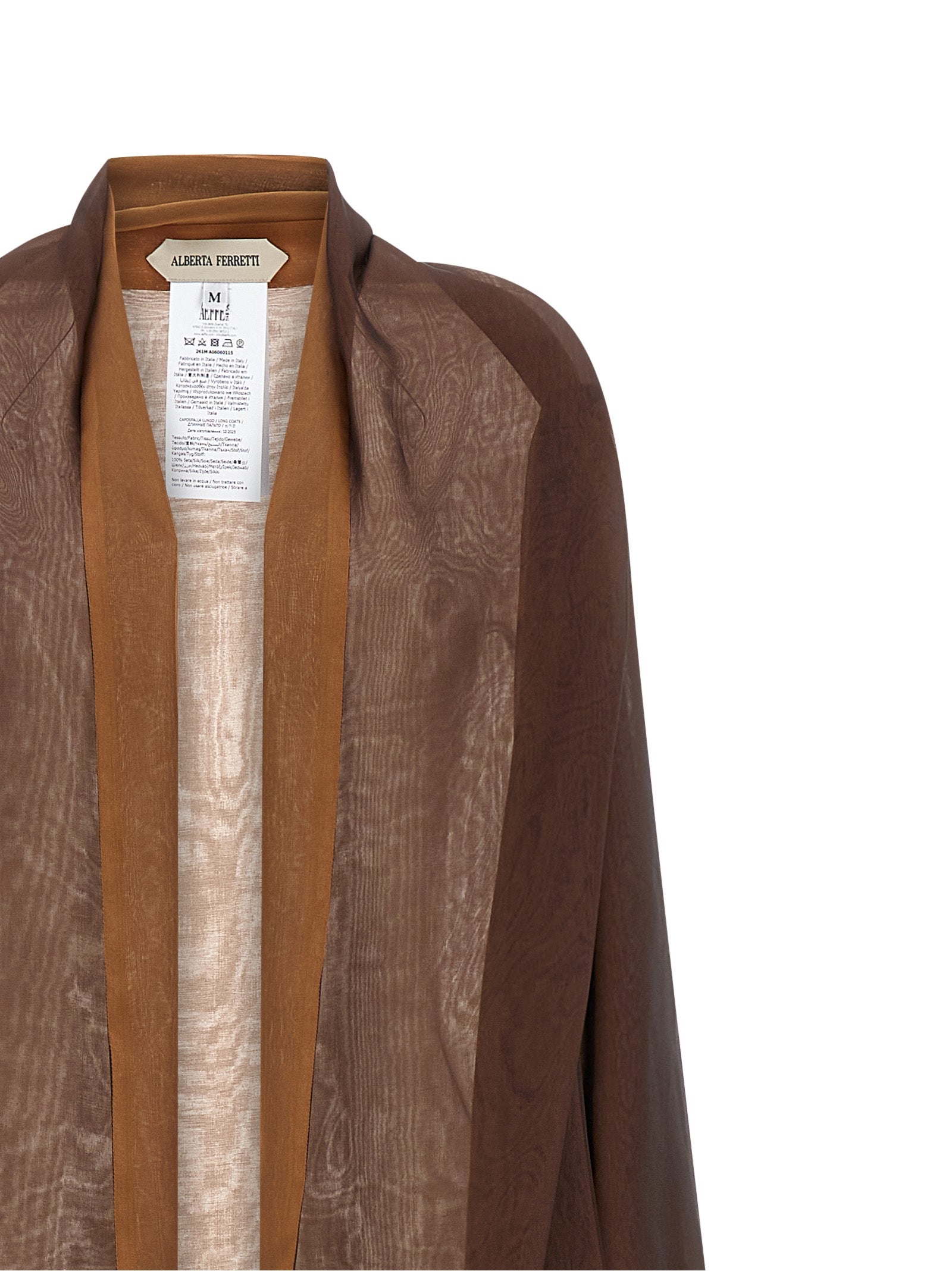 Alberta Ferretti Brown Silk Cardigan