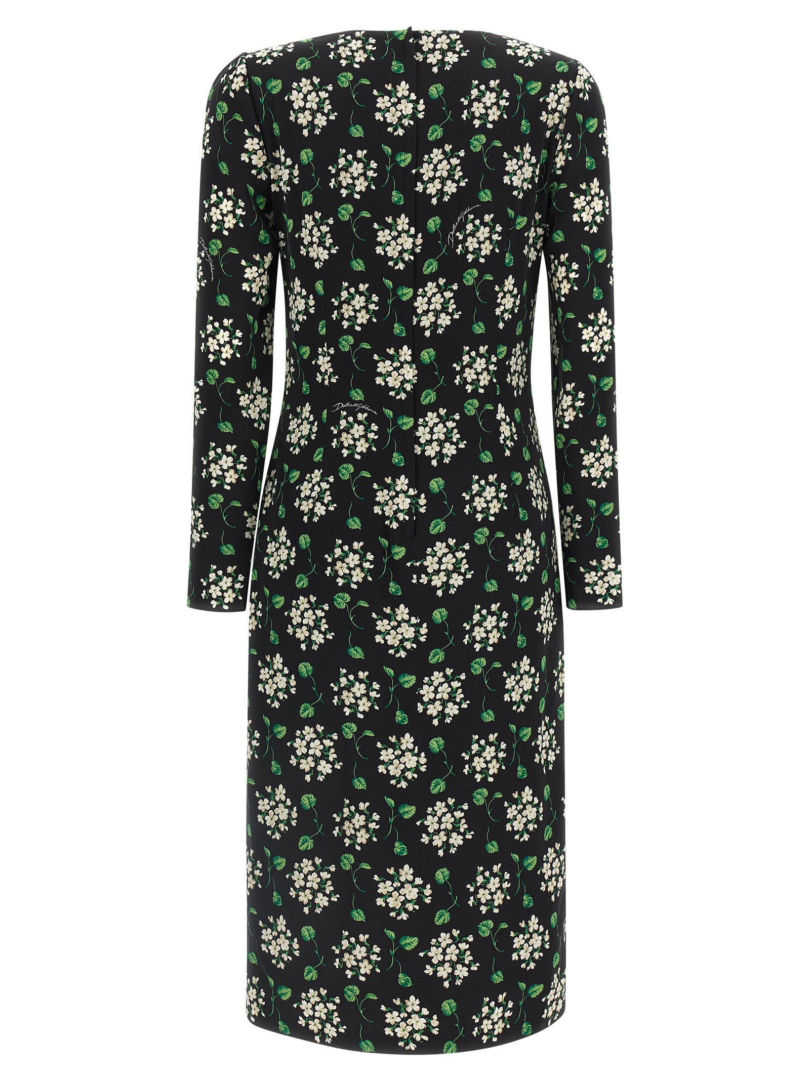Indulge in the elegance of the Dolce & Gabbana Black Synthetic Midi Dress, a silk charmeuse masterpiece that embodies timeless sophistication and exquisite craftsmanship.
