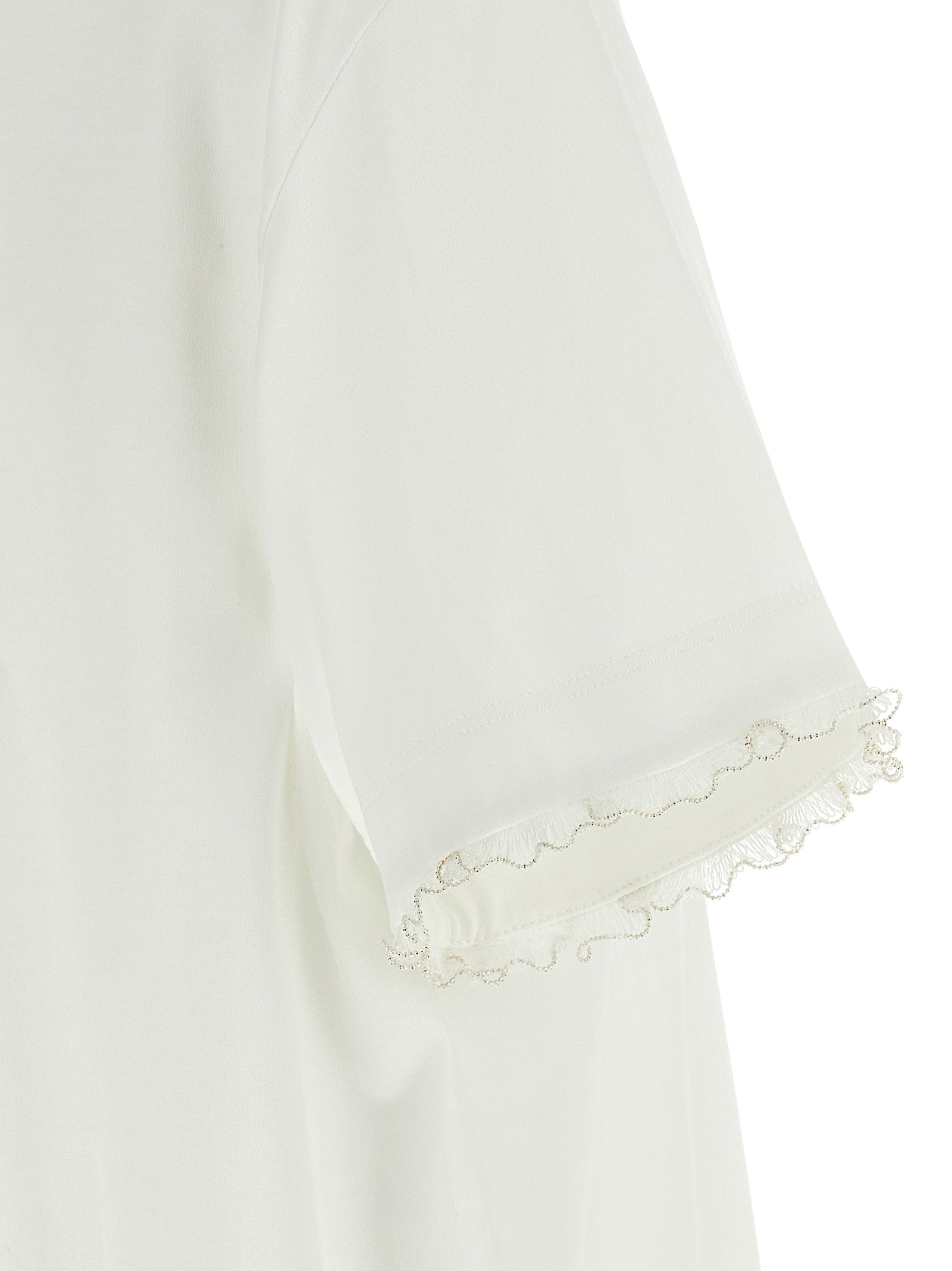 Elevate your wardrobe with the Fabiana Filippi White Cotton T-Shirt, a masterpiece of Italian craftsmanship, featuring exquisite embroidery that embodies timeless elegance.