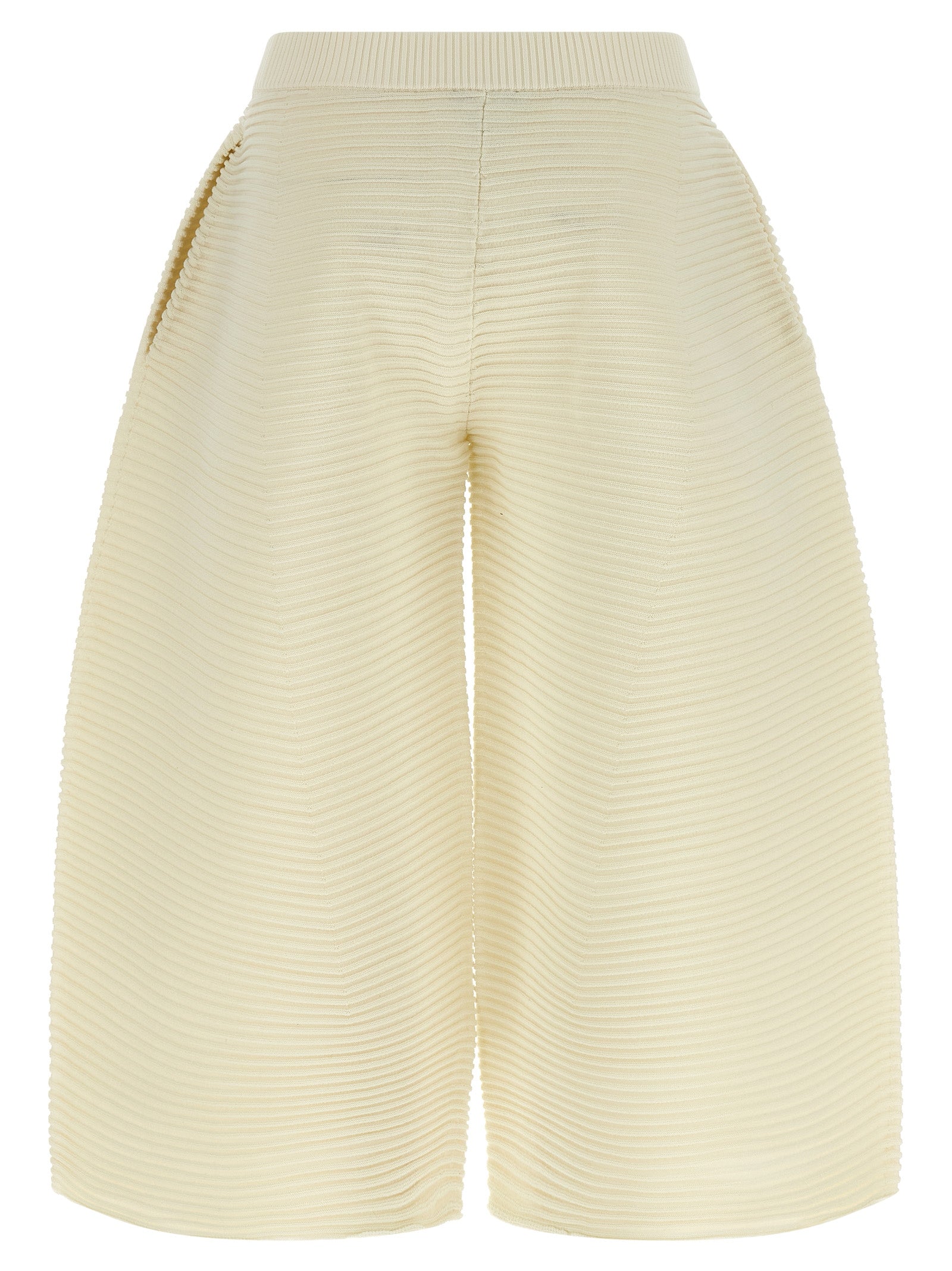 Issey Miyake White Cropped Pants - Avant-Garde Luxury Fashion