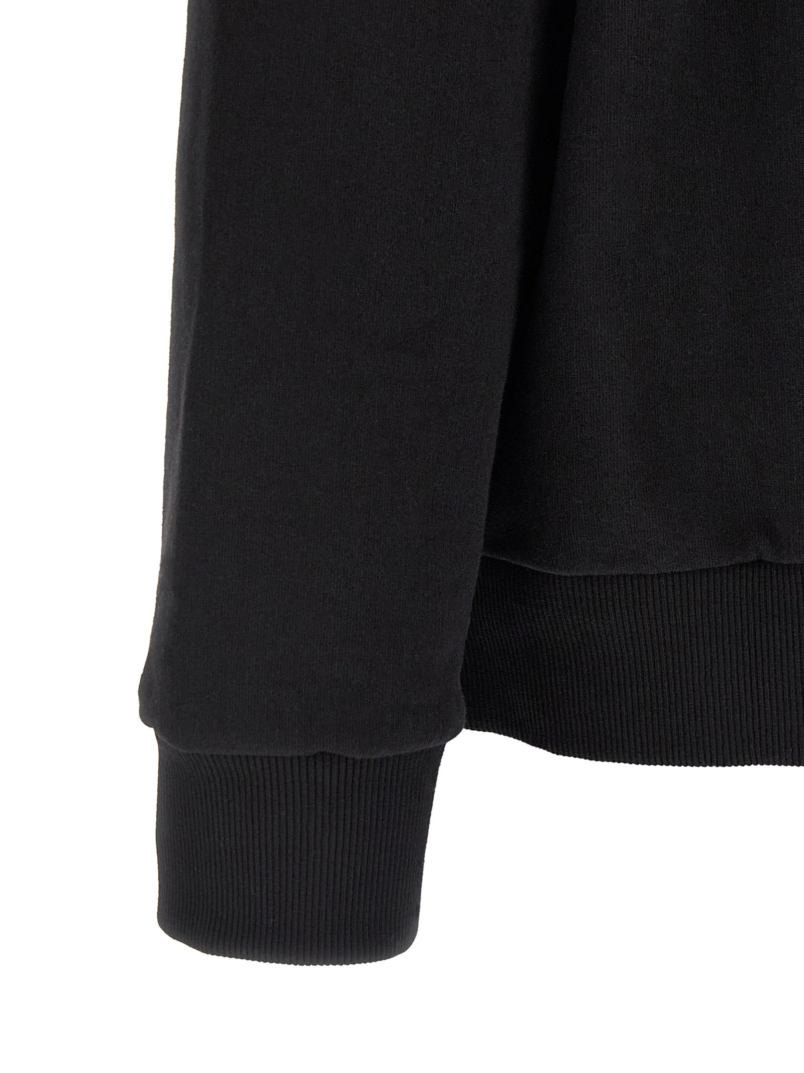Elevate your wardrobe with the MM6 Maison Margiela Black Cotton Sweatshirt, a luxurious blend of artisanal craftsmanship and contemporary elegance, perfect for discerning tastes.