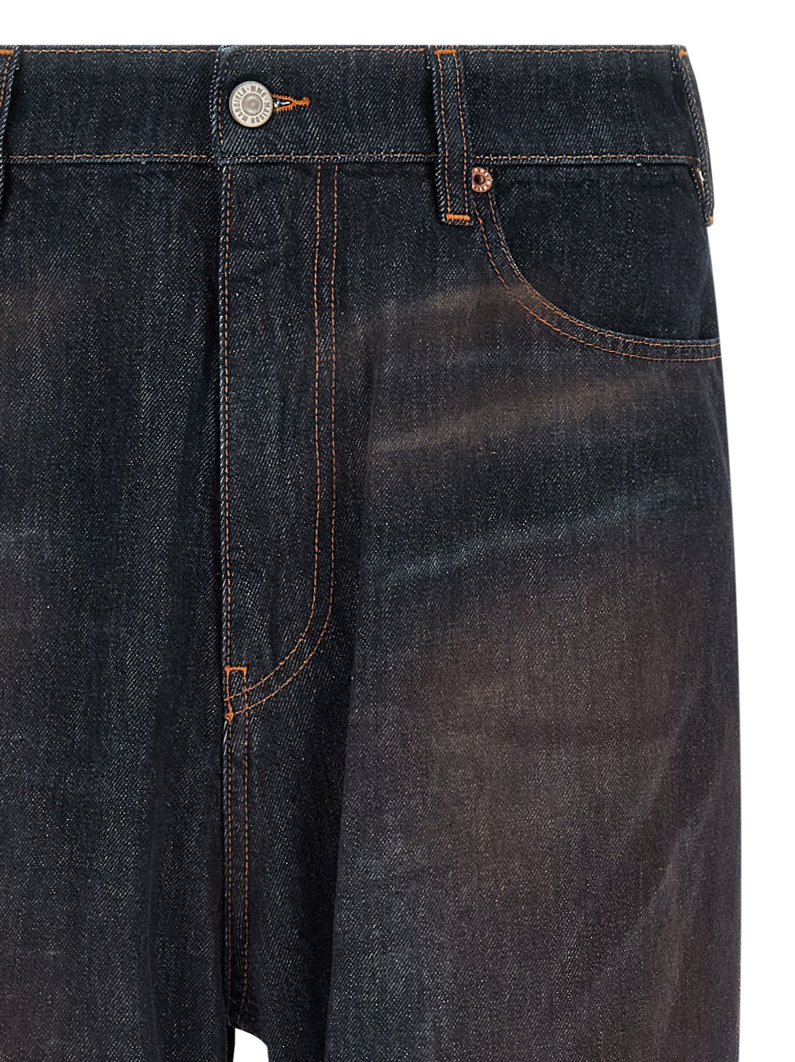 Discover the exquisite MM6 Maison Margiela Blue Cotton Straight-Leg Jeans, where timeless craftsmanship meets modern elegance, perfect for the discerning individual.