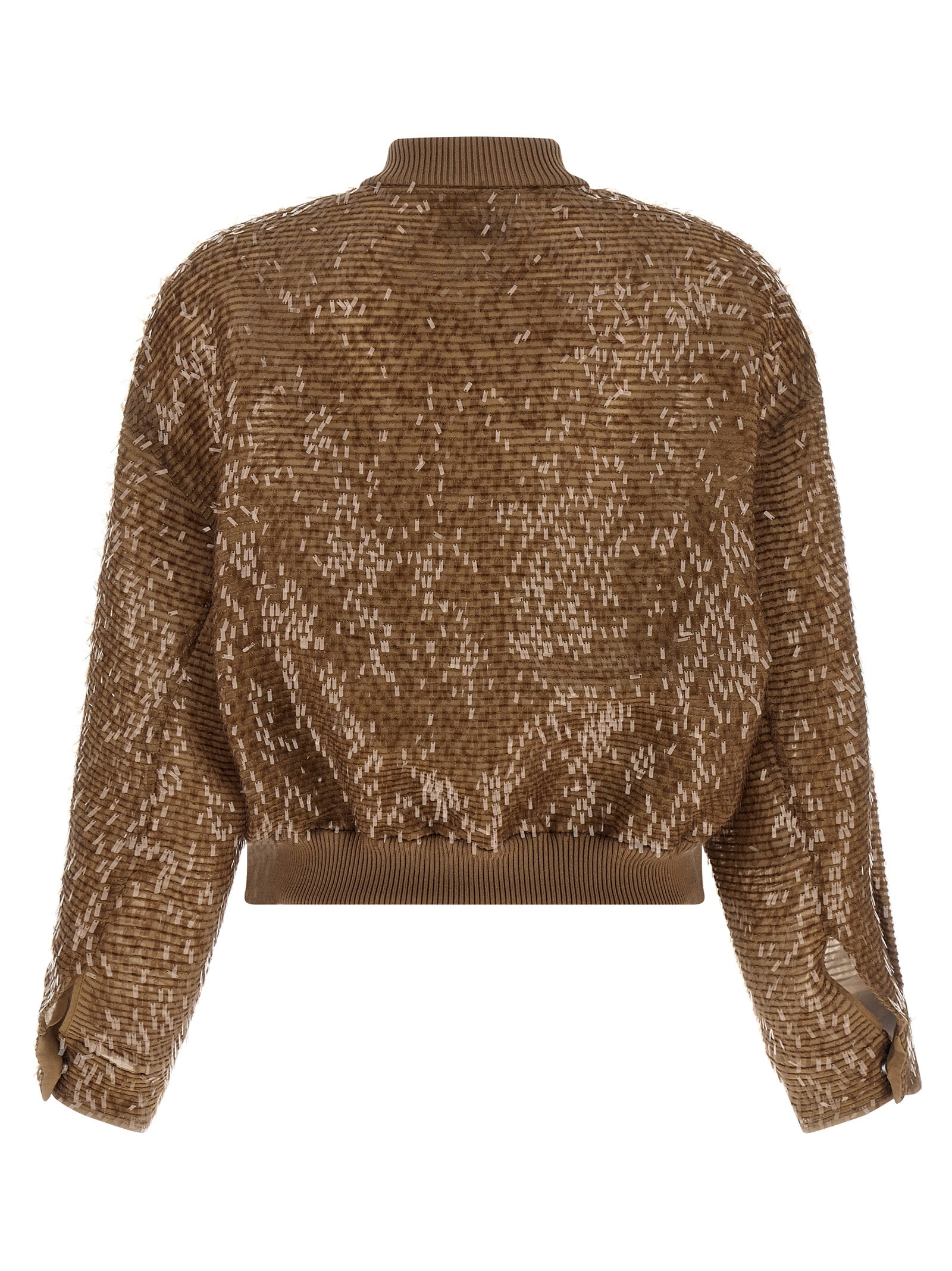 Brunello Cucinelli Brown Silk Cardigan | Artisanal Luxury Wear