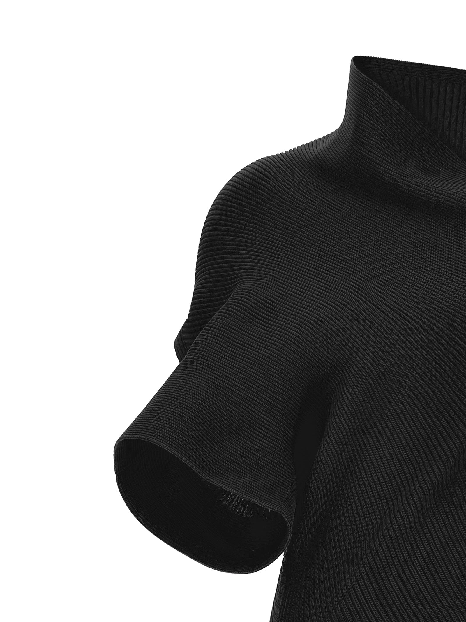 Issey Miyake Black Polyester Midi Dress