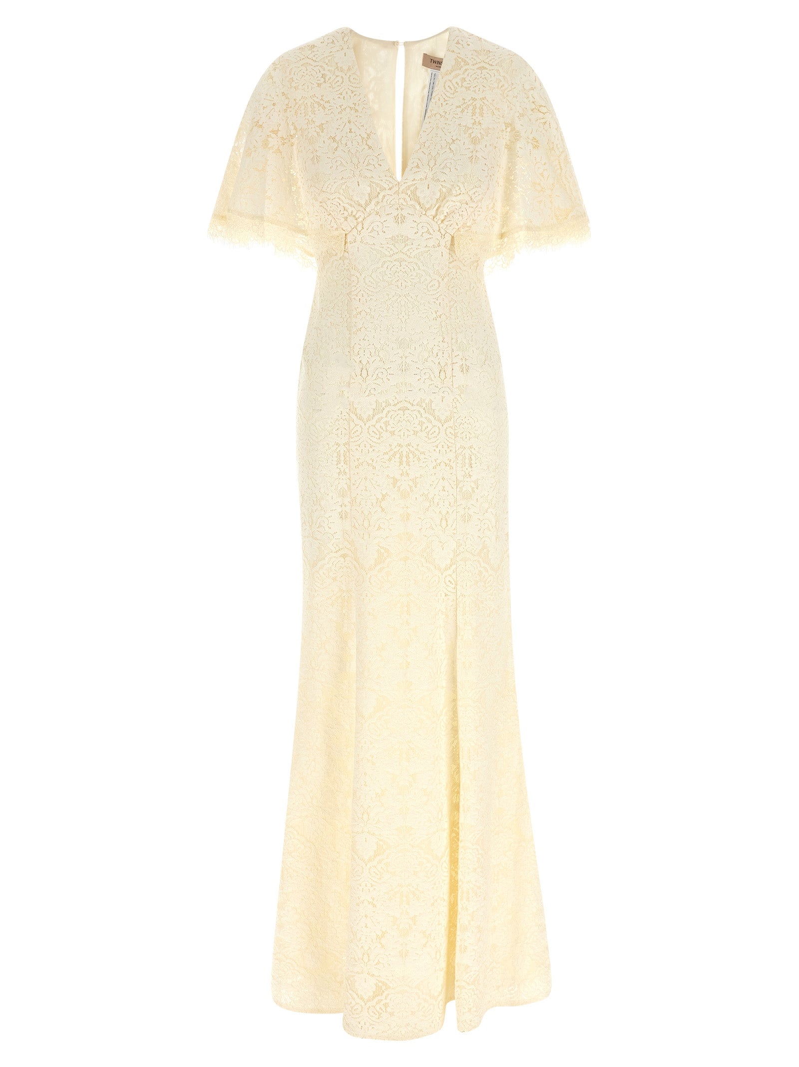 Discover the Twinset White Cotton Long Dress, a masterpiece of luxury crafted from a sumptuous blend of materials, embodying timeless elegance for any refined occasion.