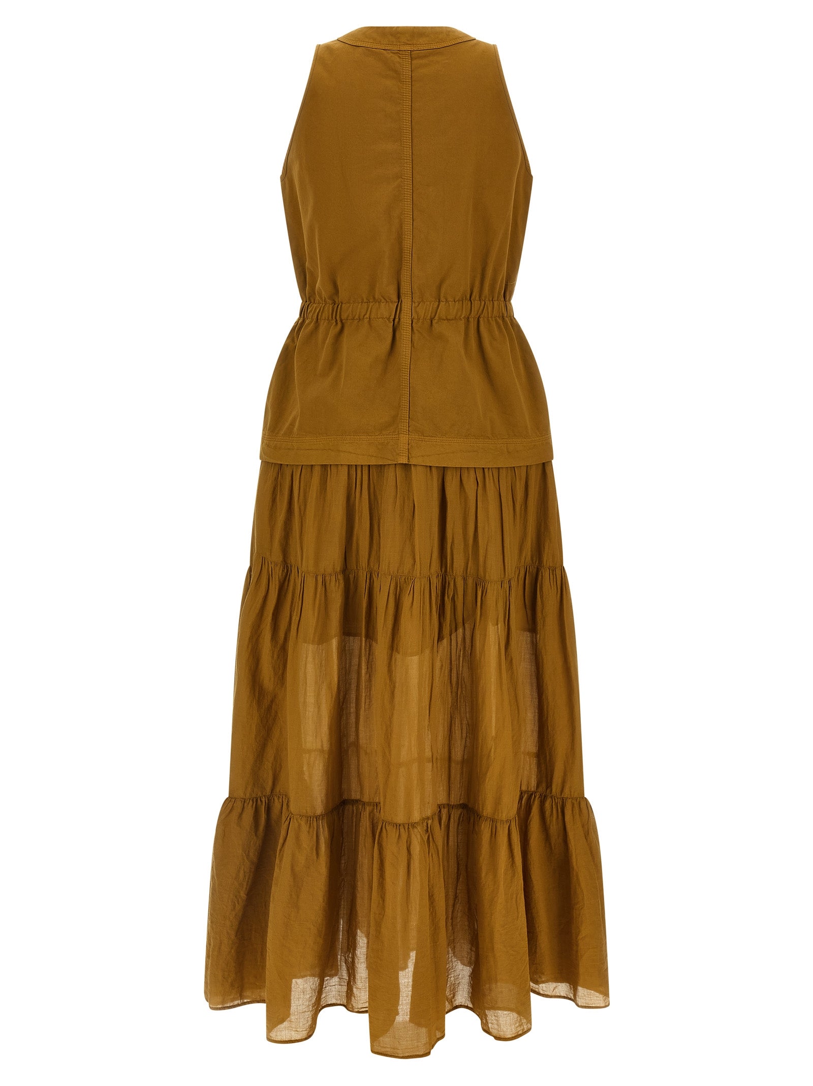 Indulge in the exquisite artistry of PINKO's Brown Cotton Long Dress, where luxurious cotton meets sophisticated design, perfect for elevating any occasion.