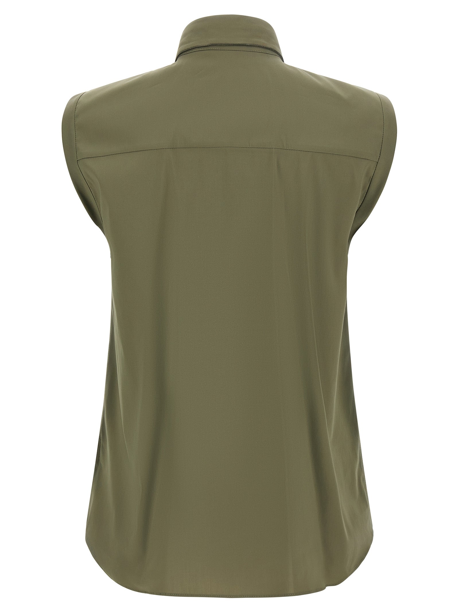 Elevate your wardrobe with the Brunello Cucinelli Bicolor Cotton Blouse, a masterpiece of Italian craftsmanship, blending timeless elegance with modern sophistication.