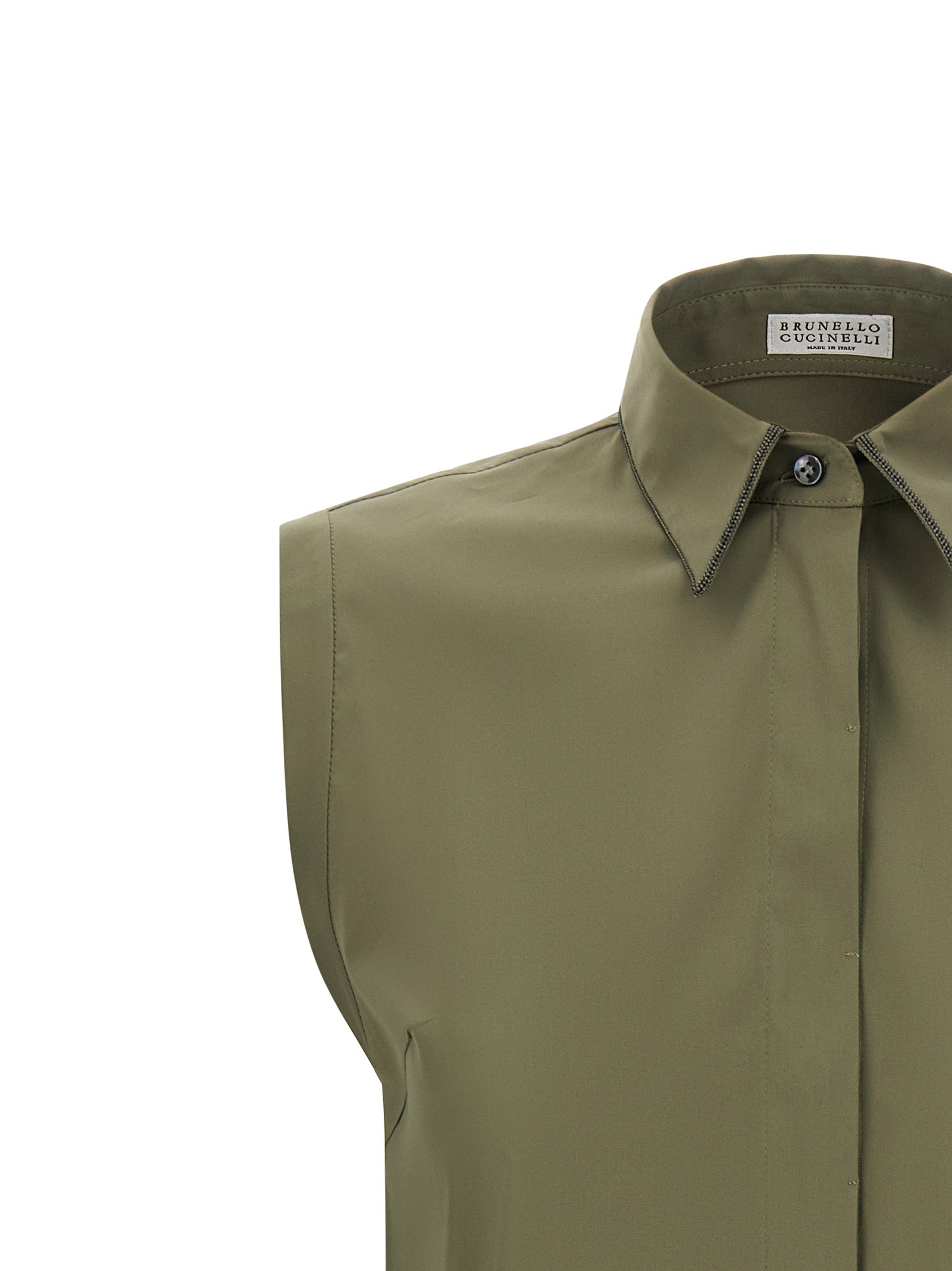 Elevate your style with the Brunello Cucinelli Bicolor Cotton Blouse, a masterpiece of Italian craftsmanship, blending luxury and sophistication for timeless elegance.