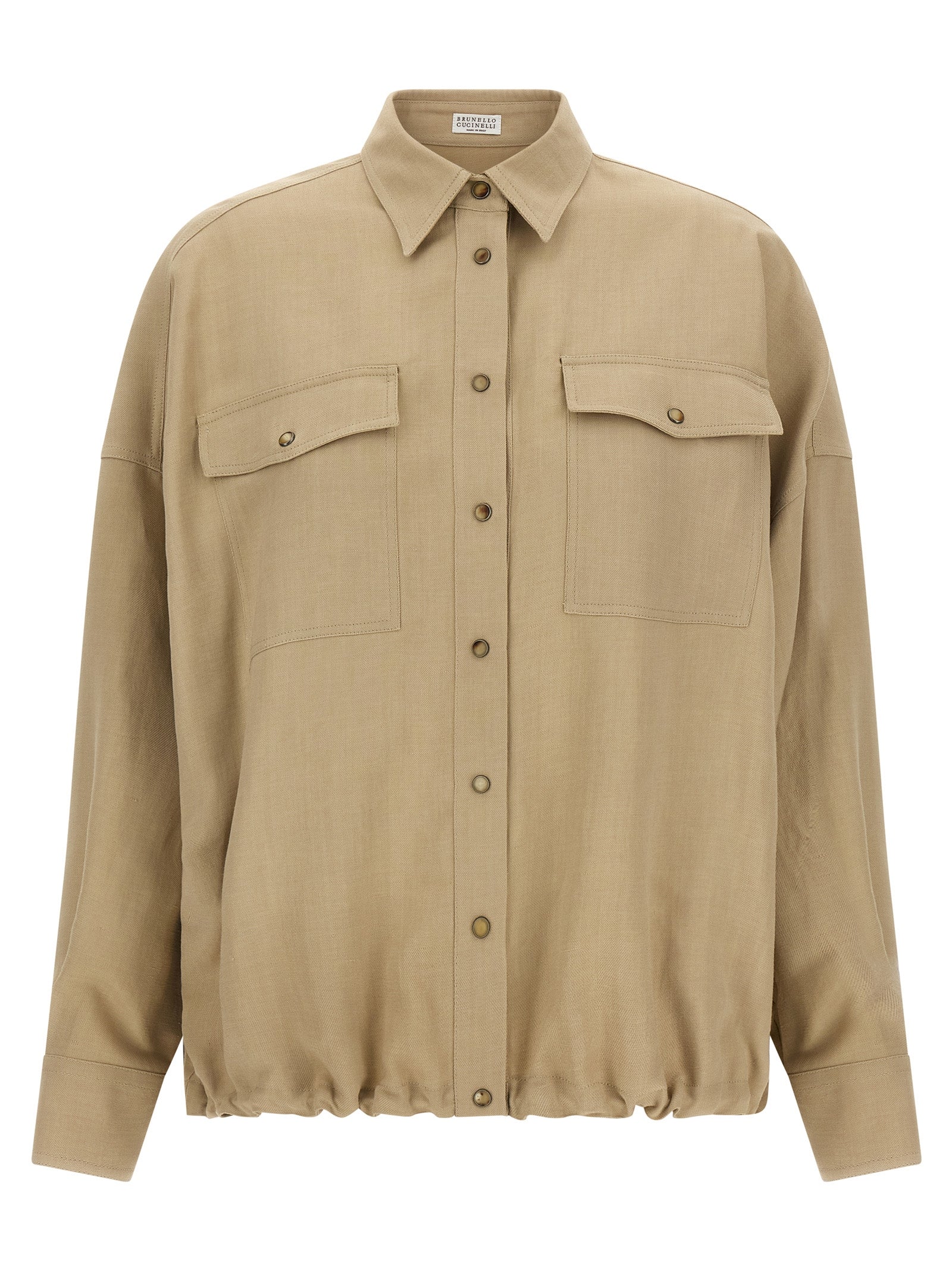Brunello Cucinelli Beige Viscose Blouse - Designer Couture Elegance