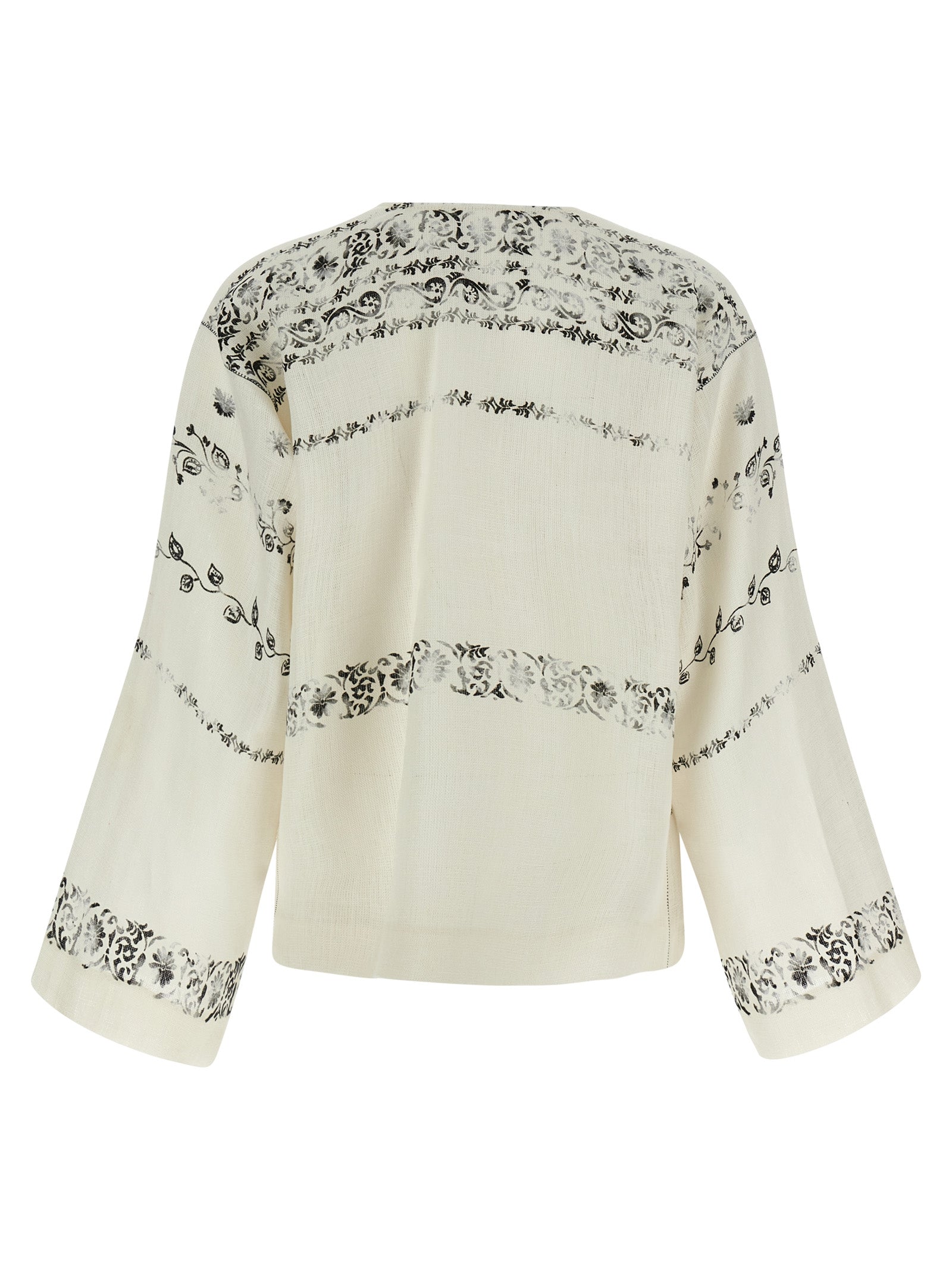 Alberta Ferretti Bicolor Linen Blouse