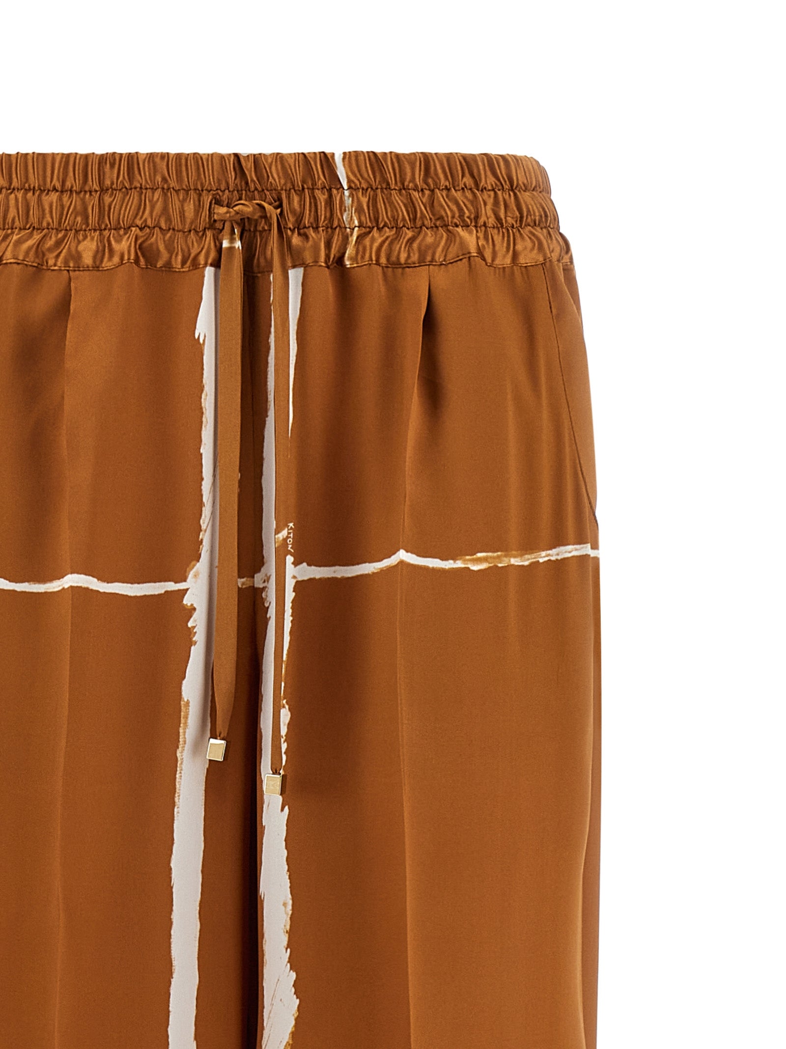 Kiton Brown Silk Casual Pants - Exquisite Luxury for Every Occasion