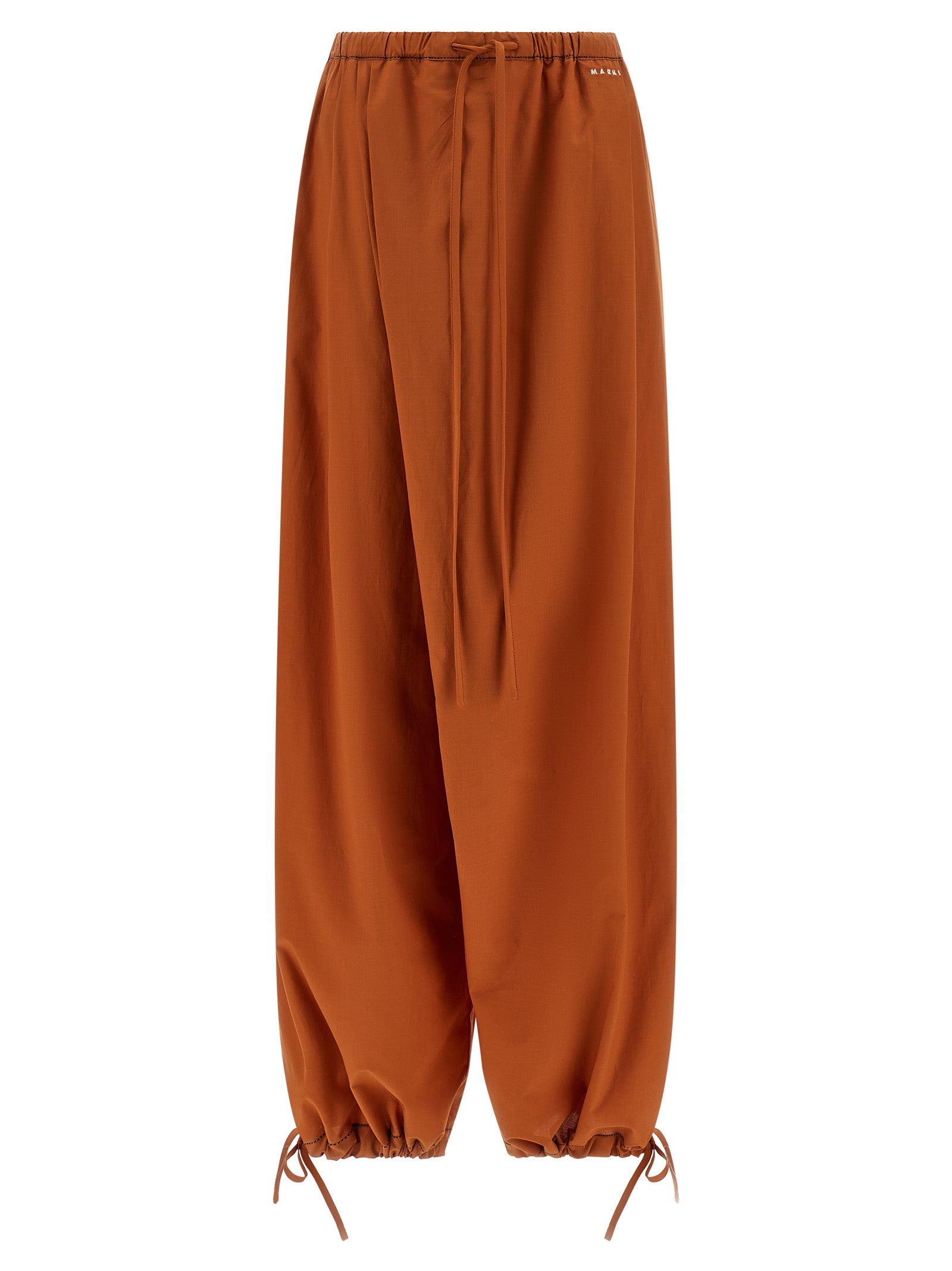Elevate your style with Marni's Orange Cotton Casual Pants, featuring exquisite draping and luxurious comfort, perfect for the discerning fashion aficionado.