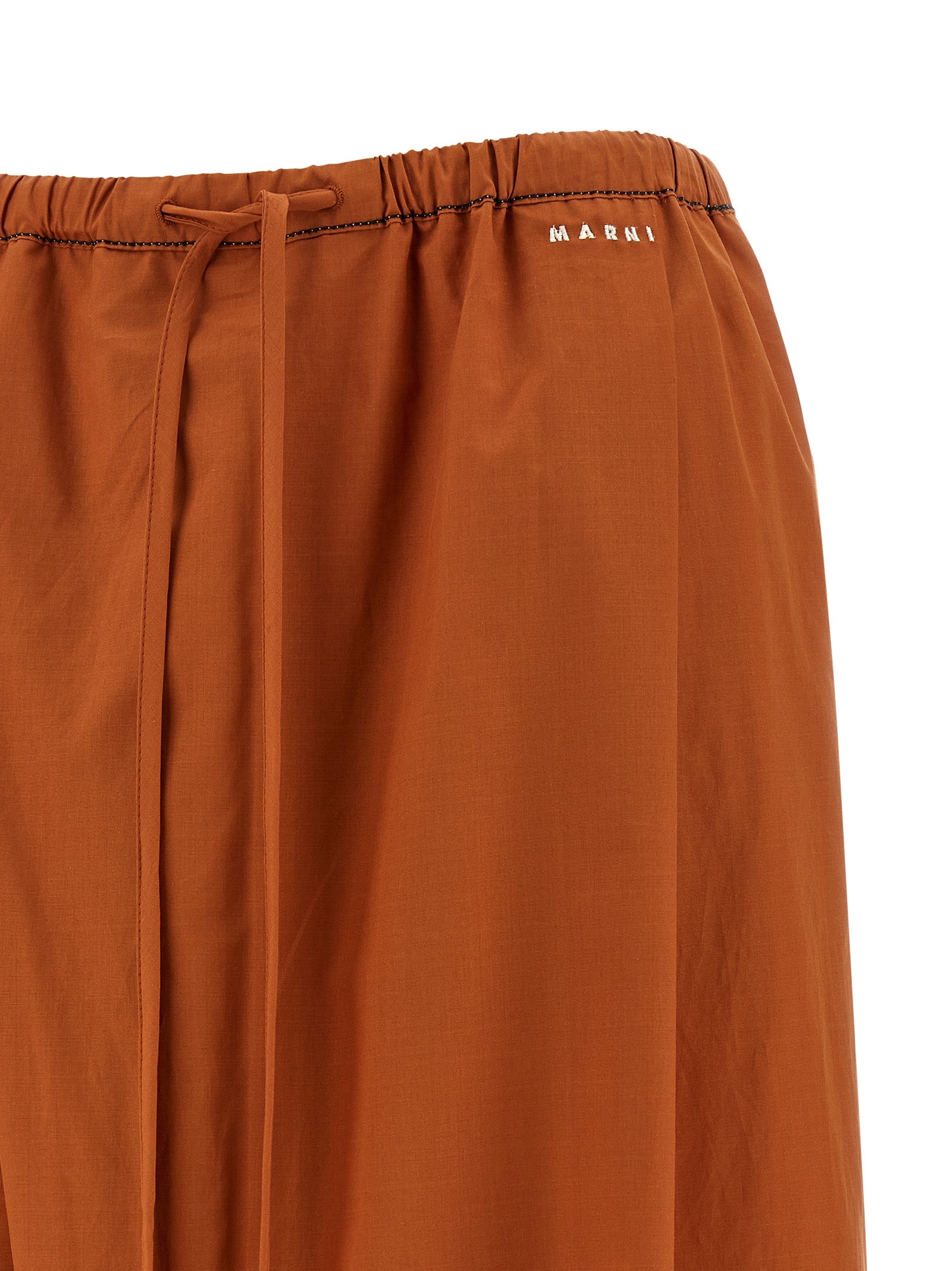 Elevate your style with Marni's Orange Cotton Casual Pants, where exquisite draping meets luxurious comfort, perfect for the discerning fashion aficionado.
