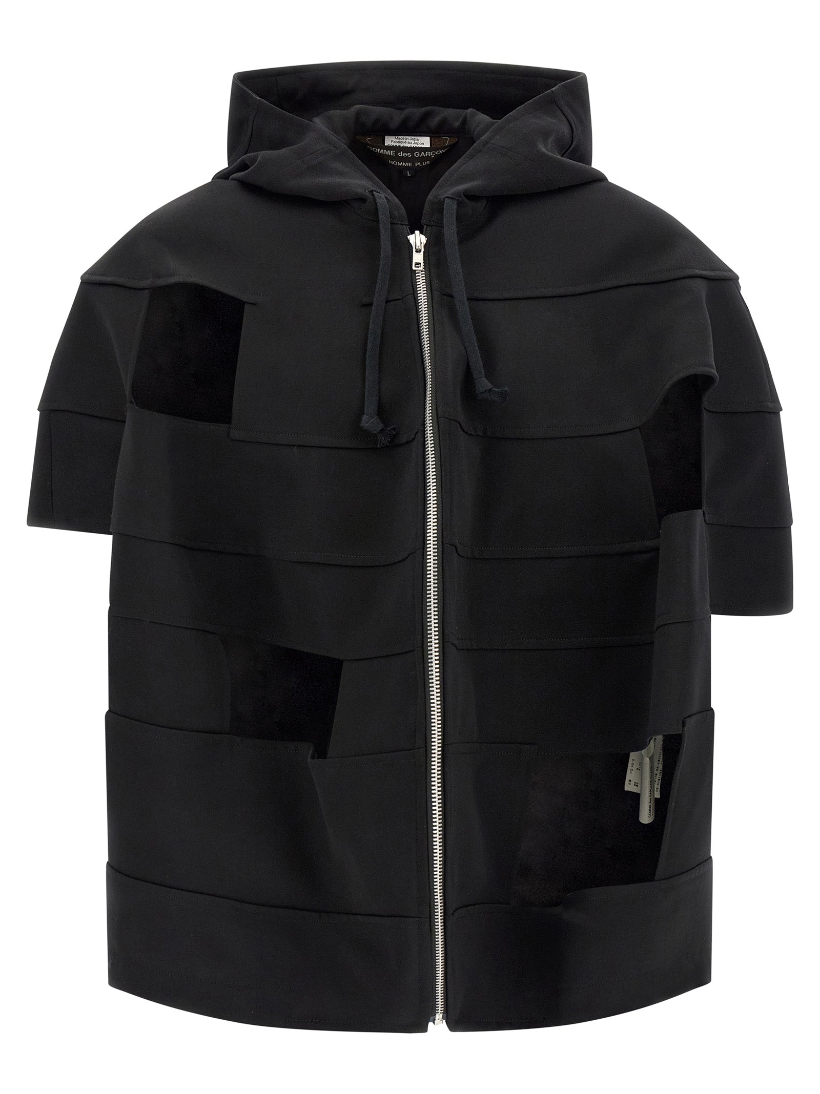 Discover the Comme Des Garçons Black Wool Shell Jacket, a masterpiece of avant-garde craftsmanship and luxurious comfort, designed for the discerning individual.
