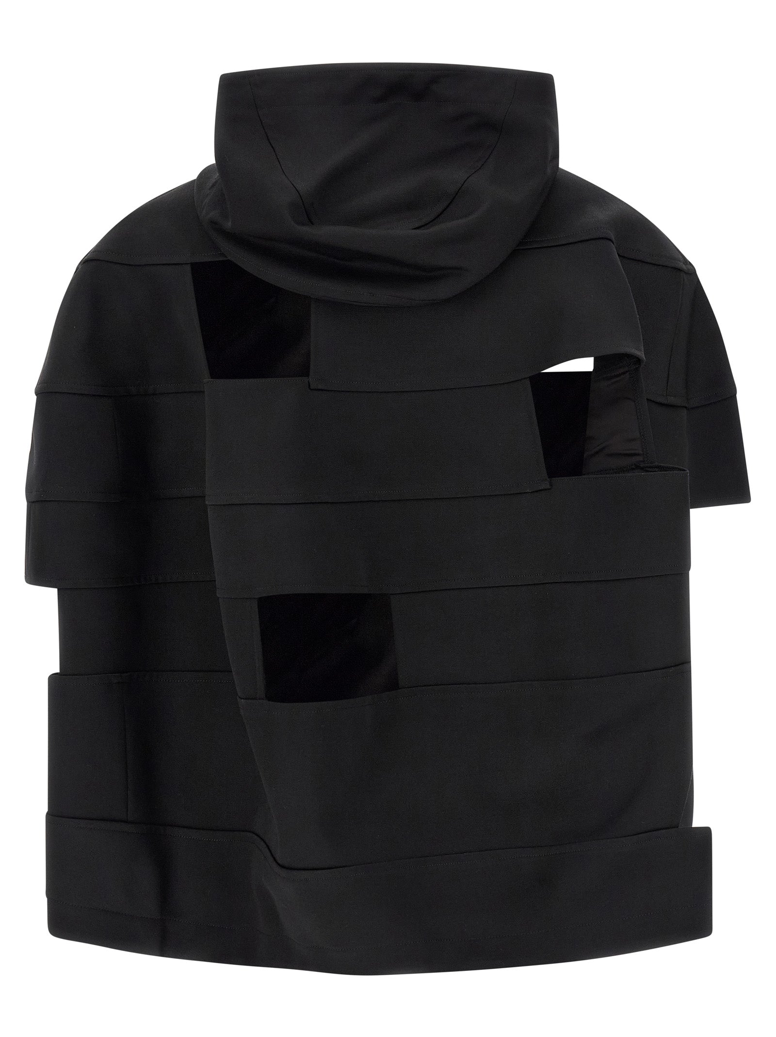 Discover the Comme Des Garçons Black Wool Shell Jacket, an avant-garde masterpiece crafted from luxurious wool, designed for those who embrace bold elegance and individuality.