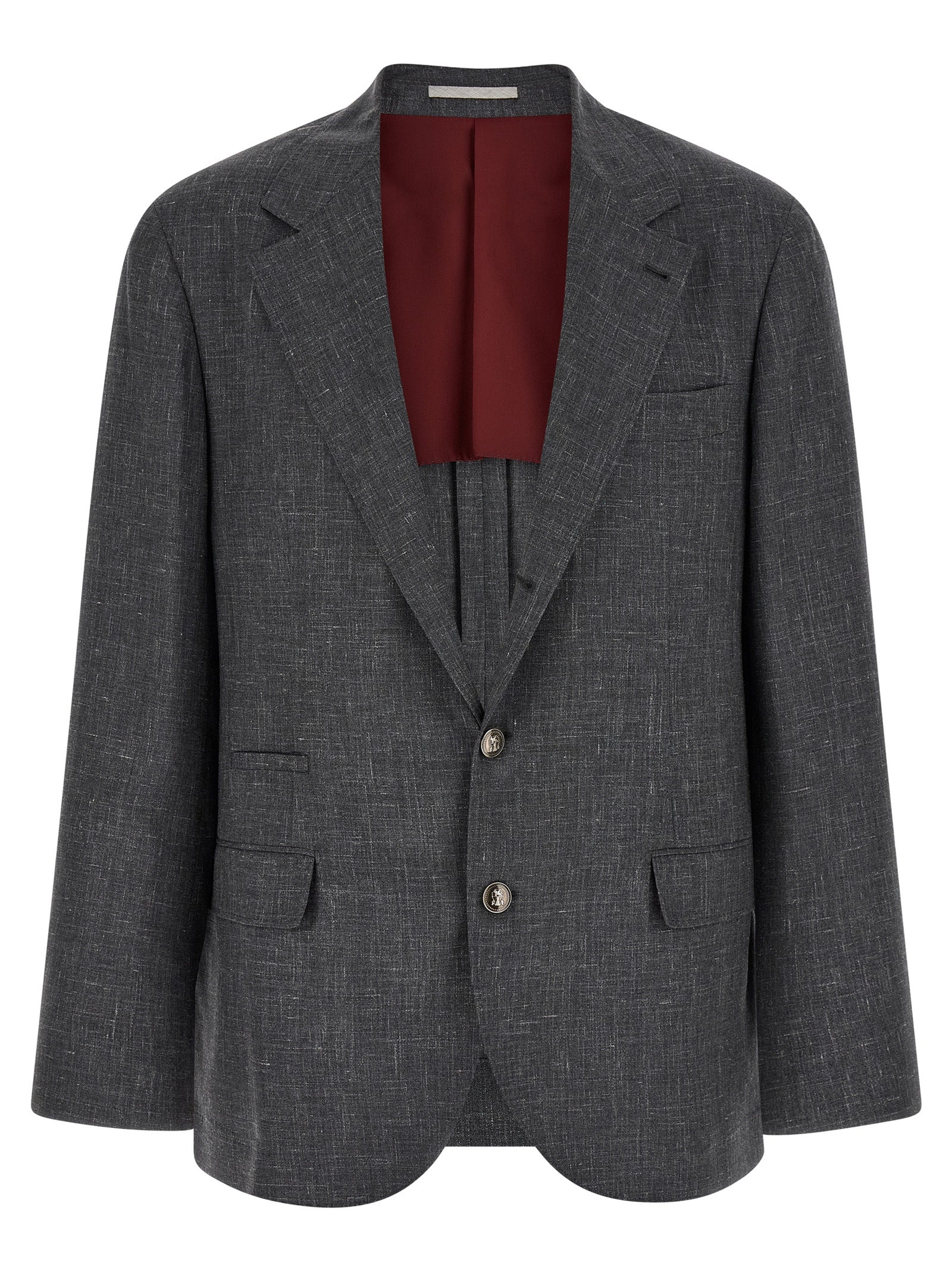 Brunello Cucinelli Gray Wool Blazer - Designer Couture Elegance