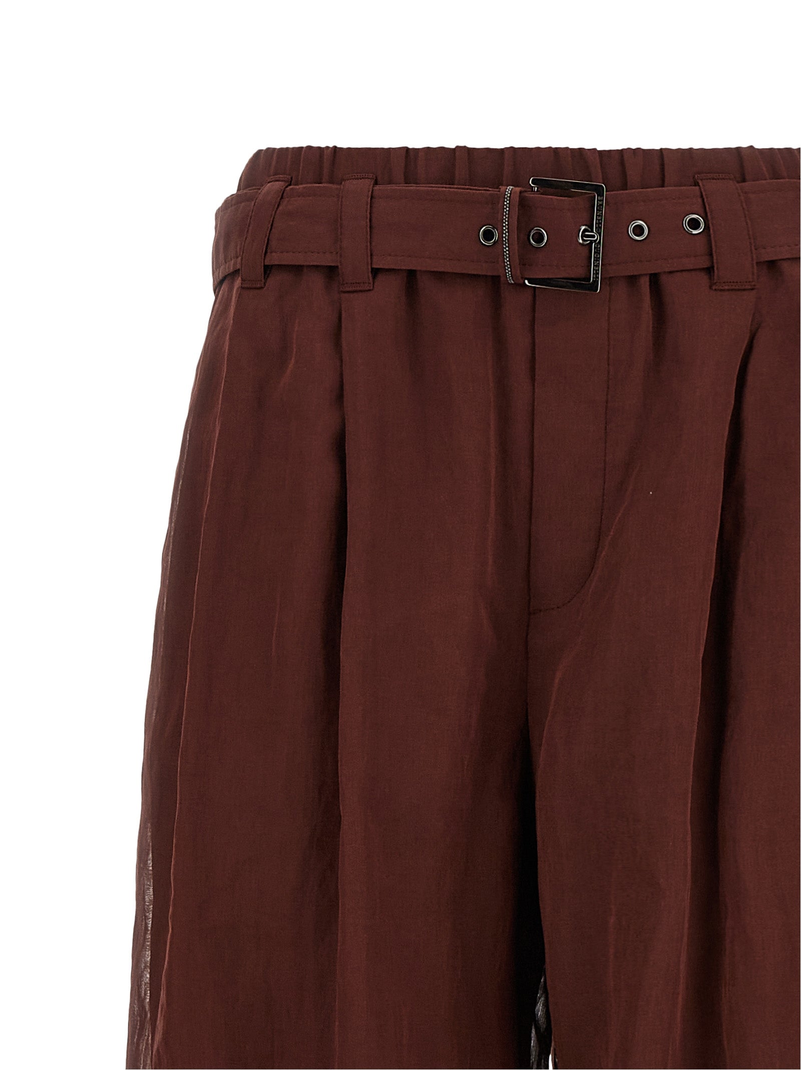 Brunello Cucinelli Bordeaux Cotton Flared Pants, Artisanal Luxury