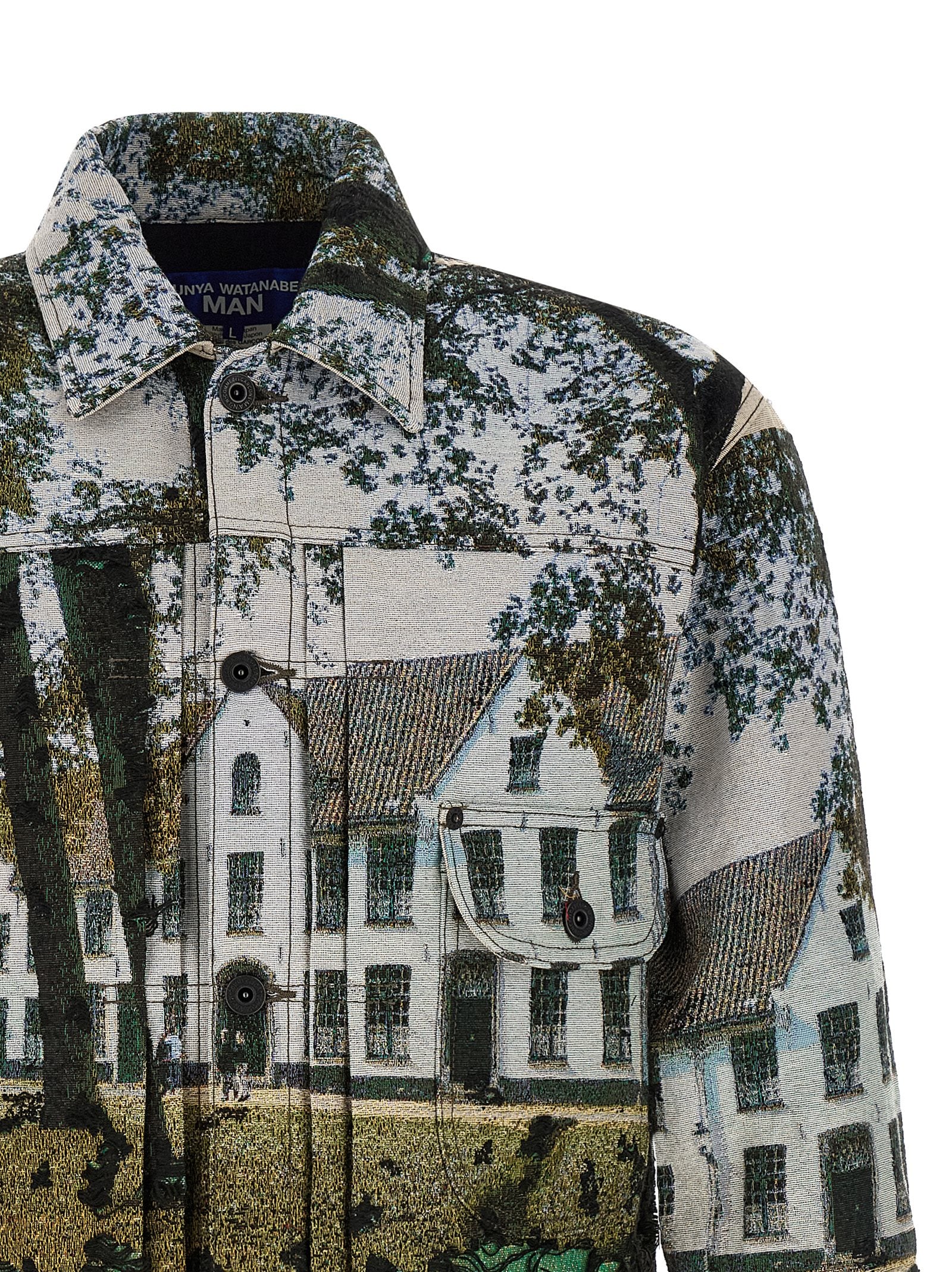 Discover the JUNYA WATANABE Multicolor Polyester Jacket, a masterpiece of jacquard artistry, blending luxury and comfort for the discerning individual.