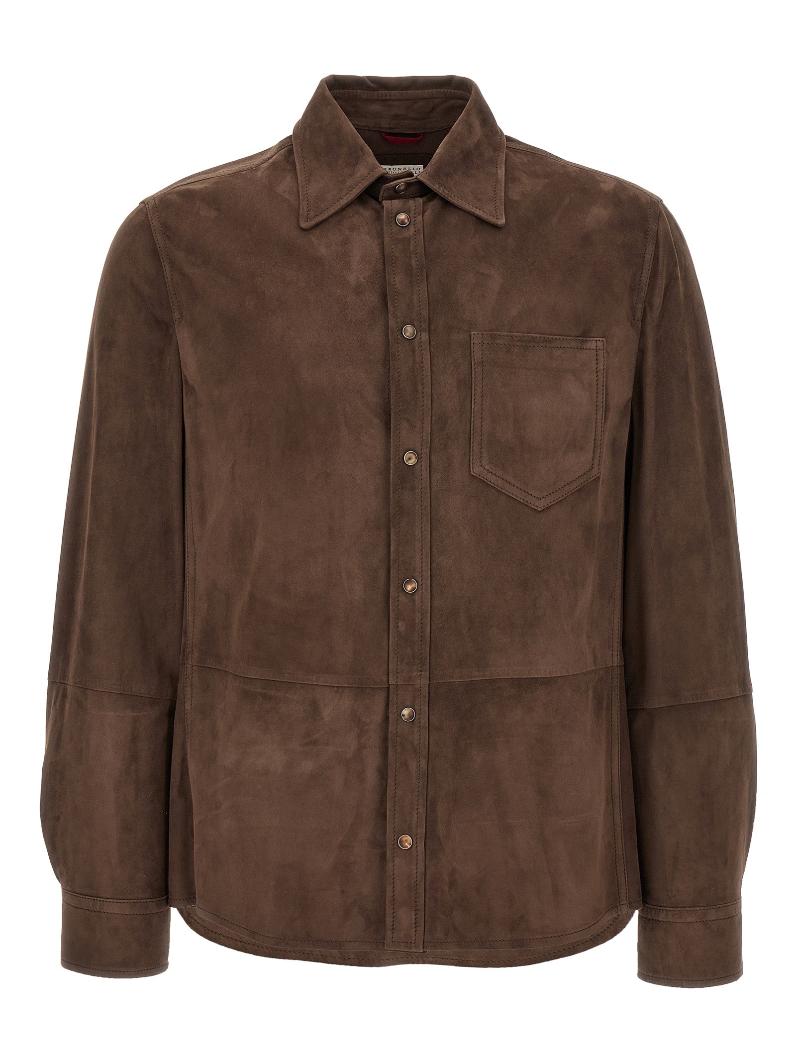 Brunello Cucinelli Brown Lamb Leather Blouse - Timeless Luxury