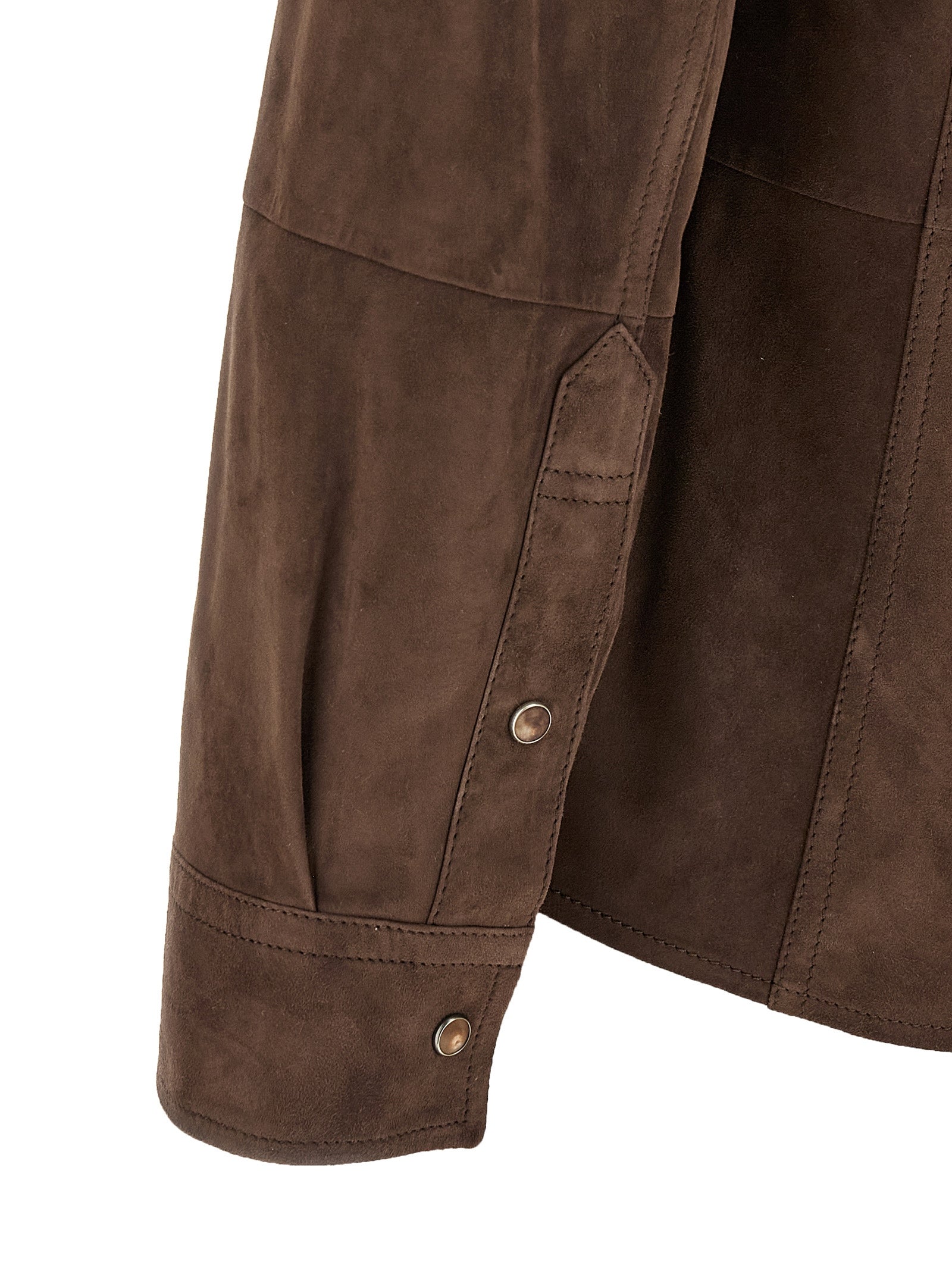Brunello Cucinelli Brown Lamb Leather Blouse - Timeless Luxury