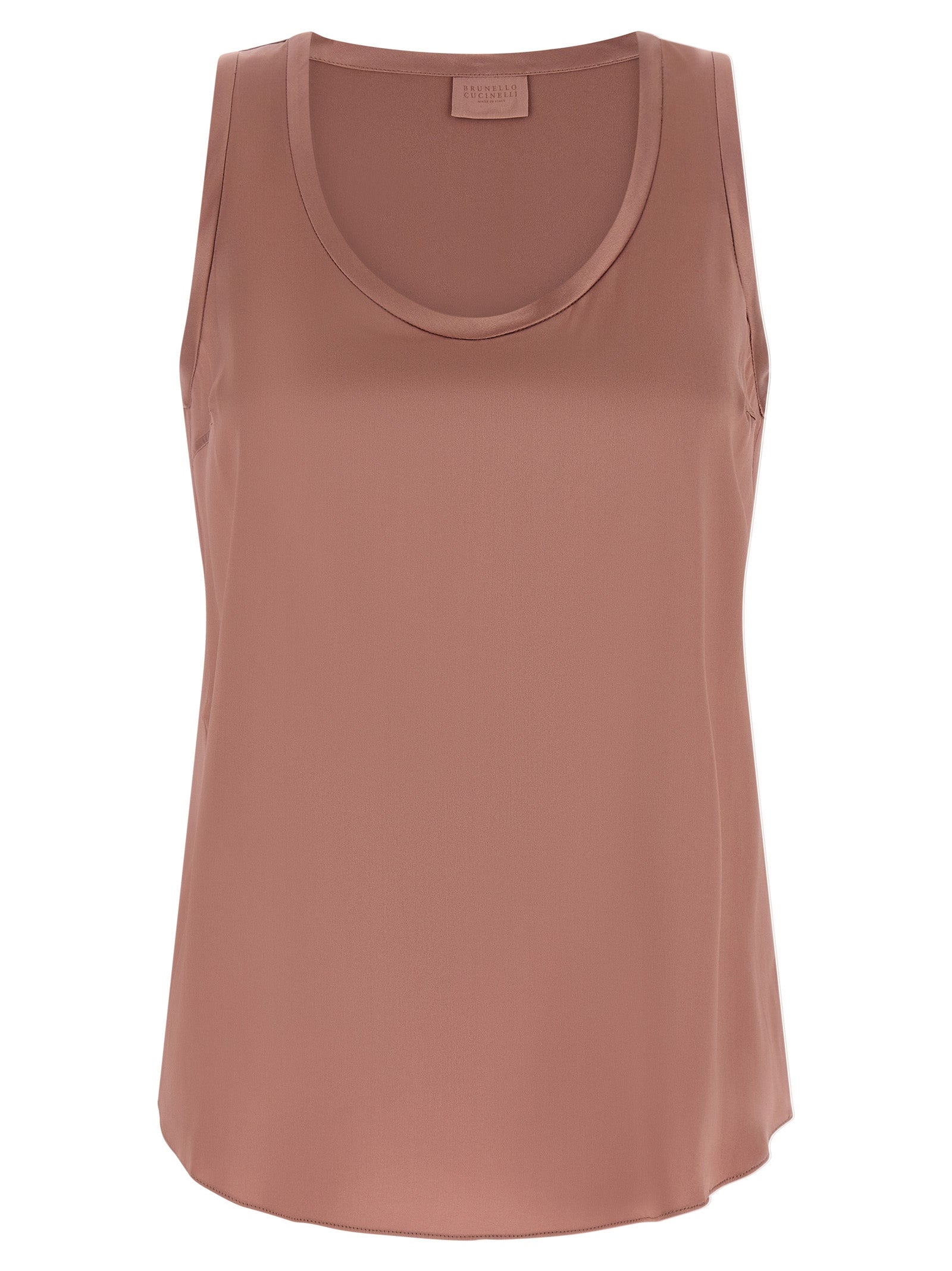 Brunello Cucinelli Silk Sleeveless T-Shirt, Artisanal Luxury Fashion
