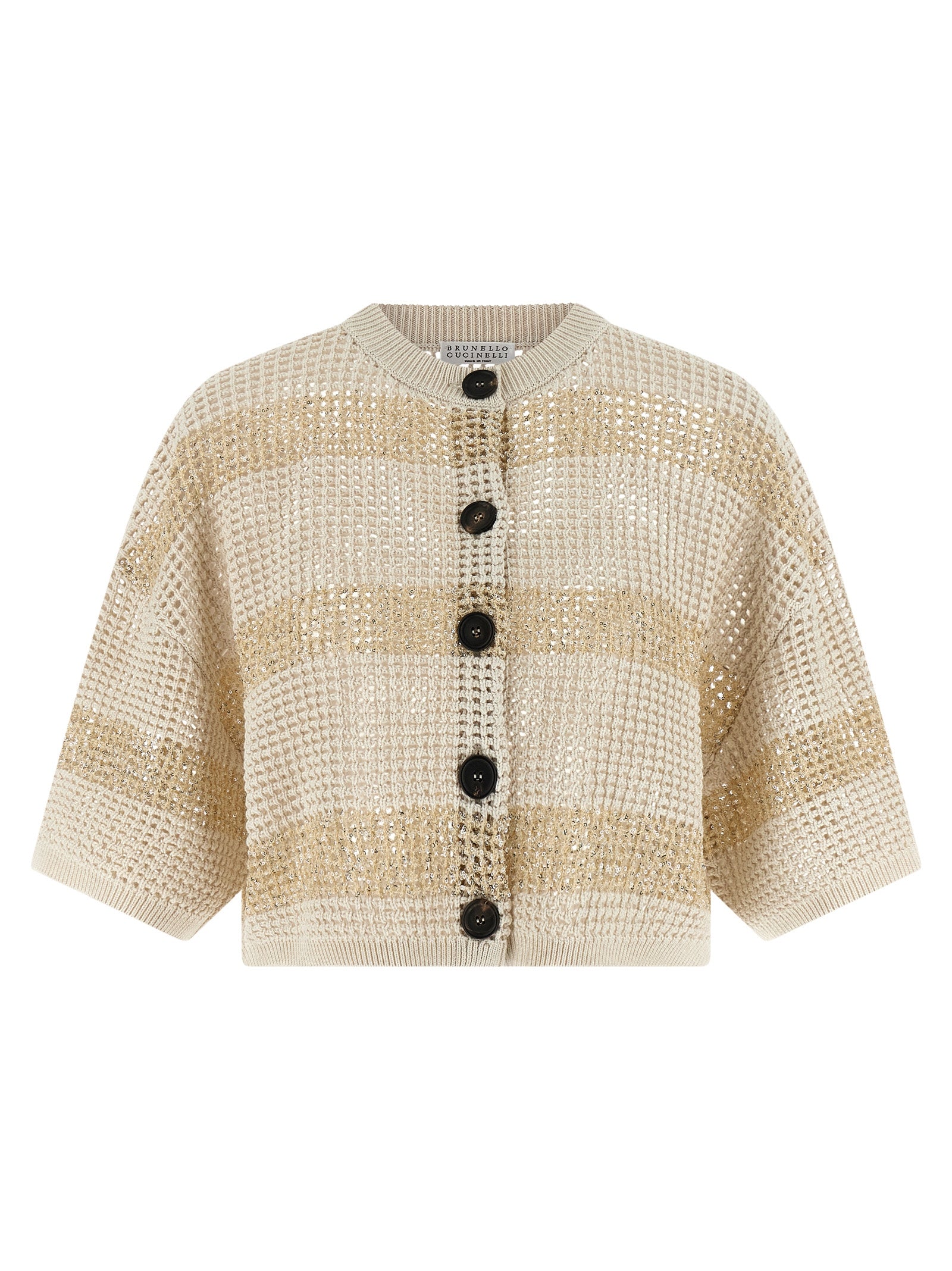 Brunello Cucinelli Beige Cotton Cardigan - Artisanal Luxury Fashion