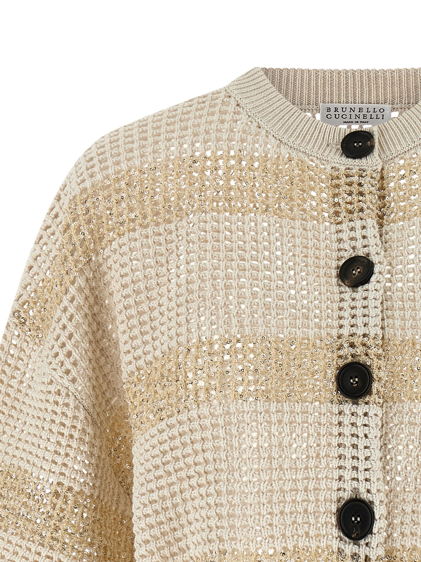 Brunello Cucinelli Beige Cotton Cardigan - Artisanal Luxury Fashion