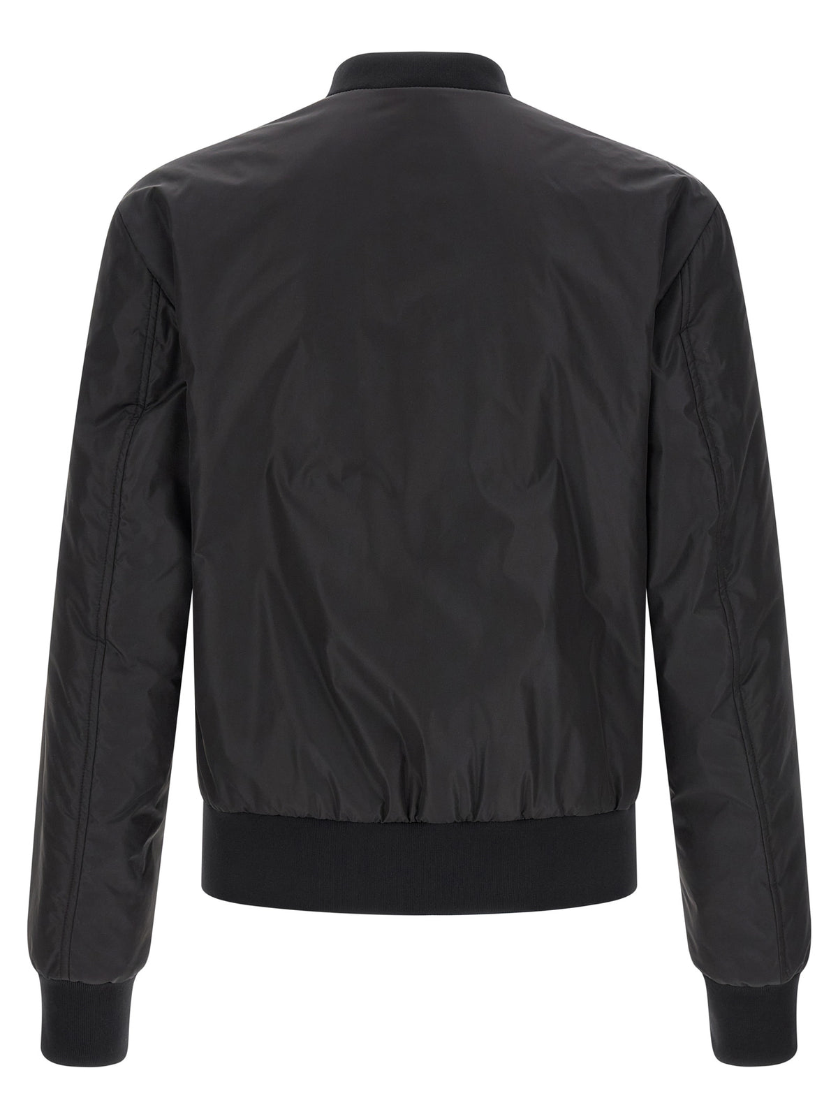 Elevate your style with the Dolce & Gabbana Black Polyamide Bomber, a masterpiece of Italian craftsmanship that embodies timeless luxury and sophisticated allure.